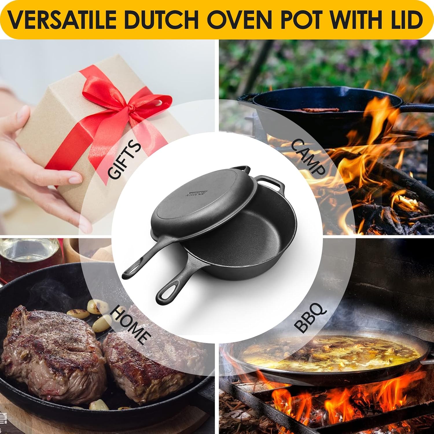 Thumbnail 6 de EDGING CASTING 2-in-1 Cast Iron Dutch Oven 3 QT