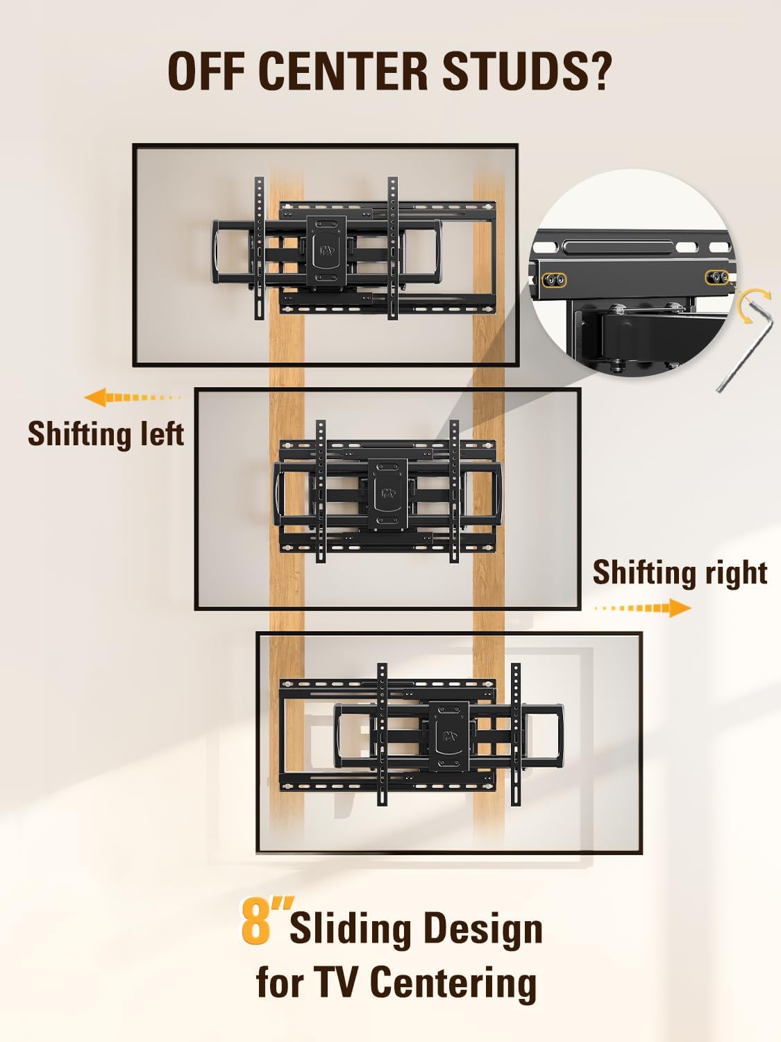 Detalle 2 de Mounting Dream MD2198 Sliding Full Motion TV Wall Mount (42–86 inch, Dual Arms)