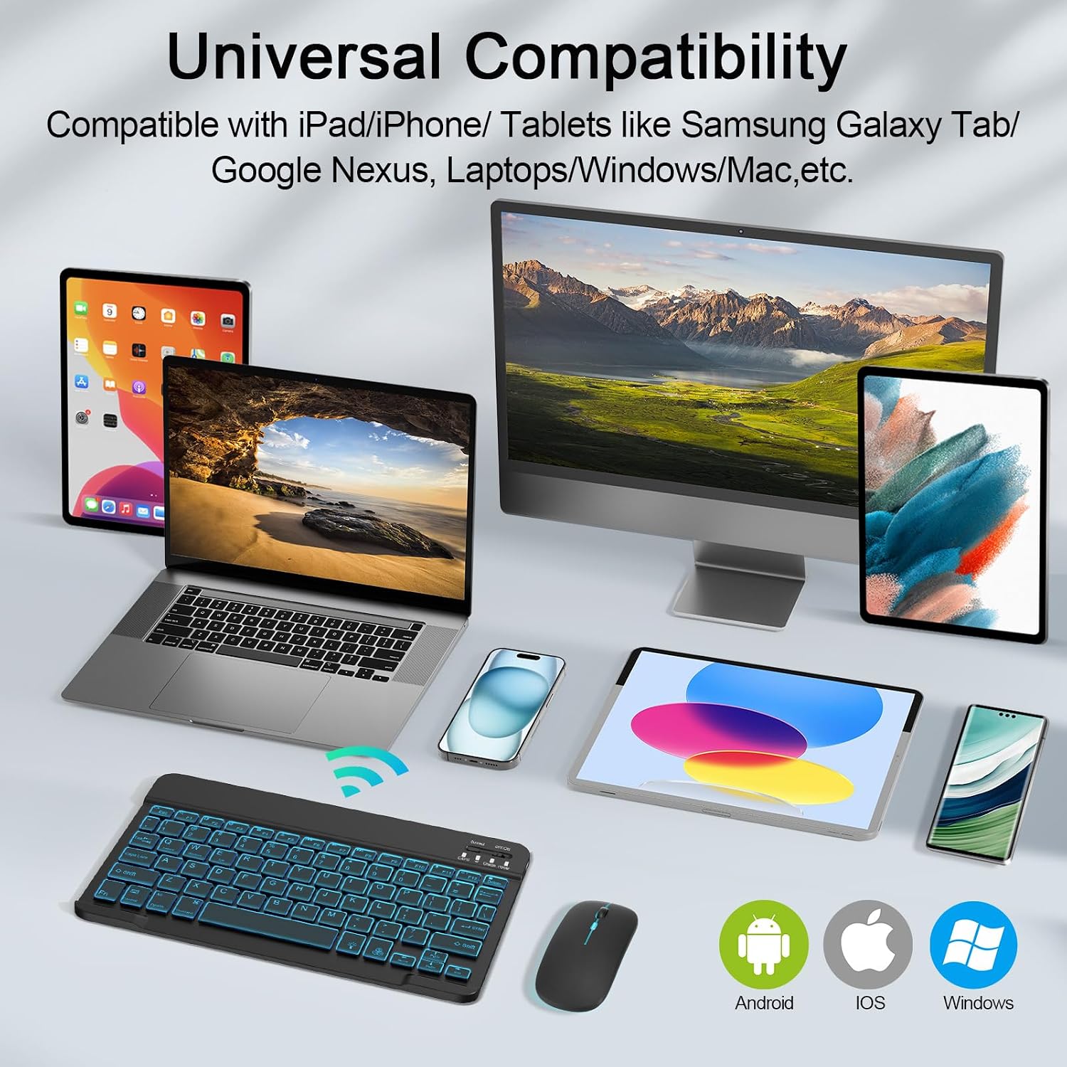 Thumbnail 1 de SOPPY Portable Bluetooth Keyboard and Mouse UK layout