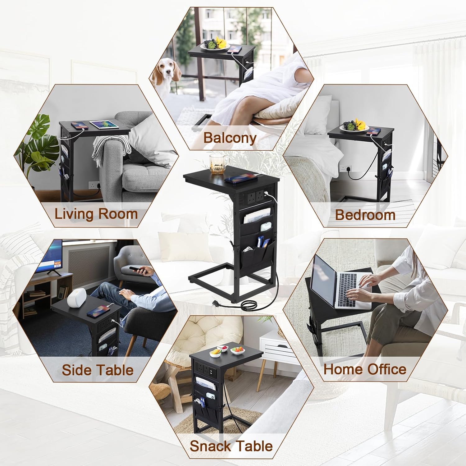 Thumbnail 6 de AMHANCIBLE C-shaped side table with charging