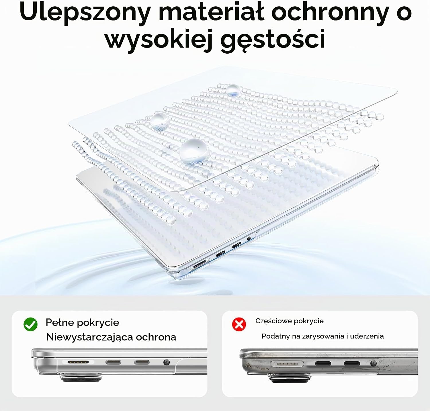 Detalle 2 de EooCoo etui do MacBooka Pro 14″ M1–M5, przezroczyste, z poliwęglanu