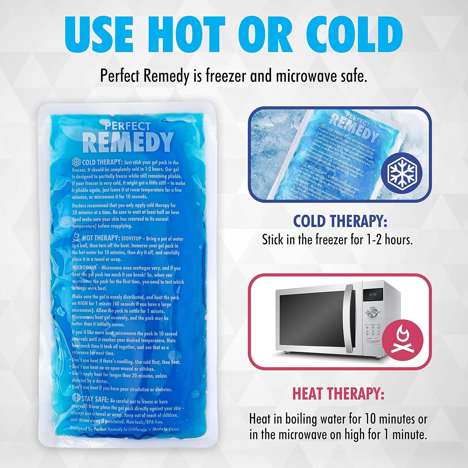 Detalle 2 de Perfect Remedy Blue Large 2-Pack Gel Ice Packs, 12 x 6-Inch Hot & Cold Compress