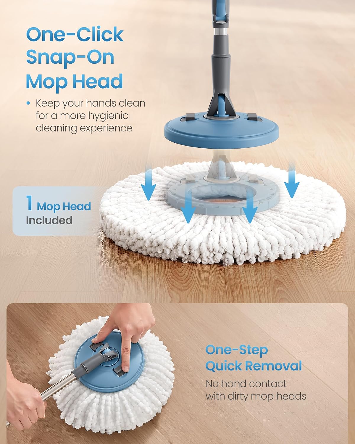 Detalle 2 de SONGMICS Spin Mop and Bucket Set ULMB002QT04