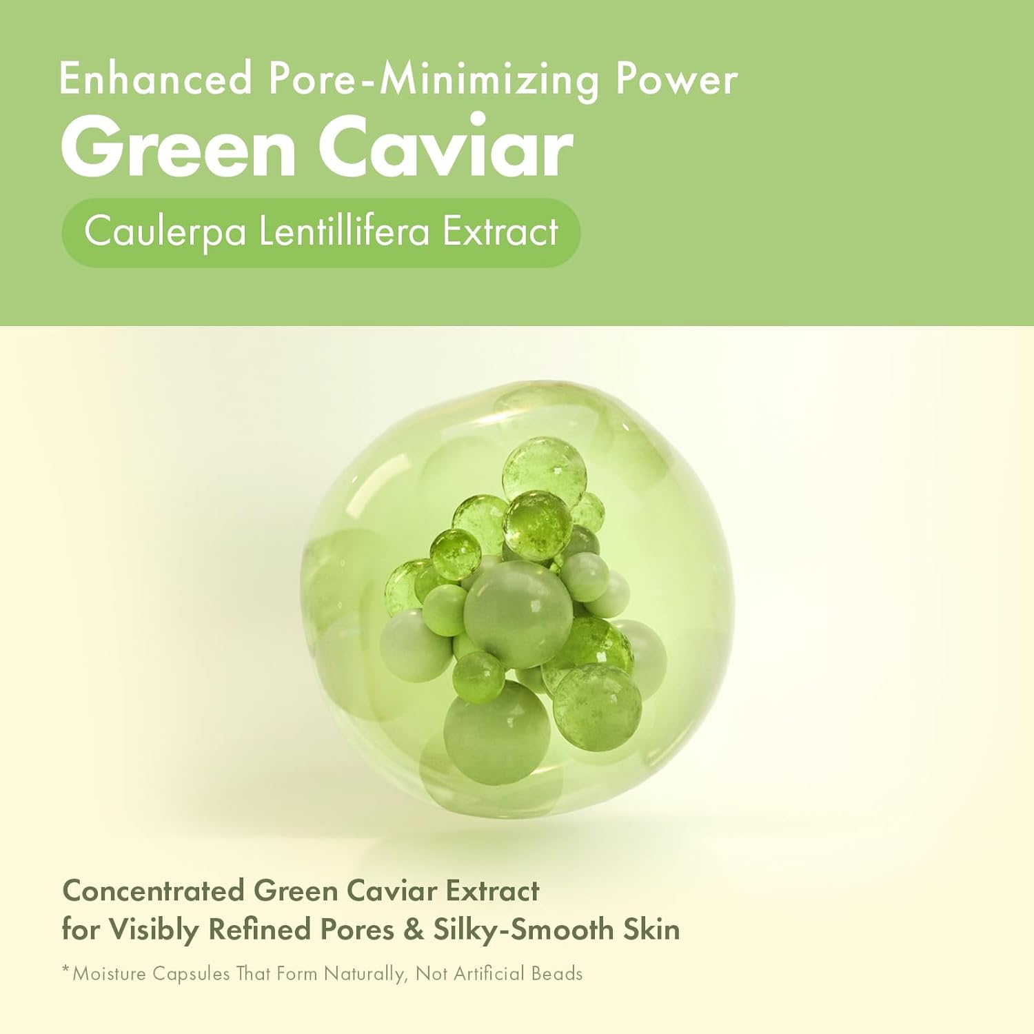 Detalle de TOSOWOONG Siero ai Caviali Verdi per i Pori con 2.500ppm di Caviale Verde, niacinamide e minimizzatore dei pori (33 ml)