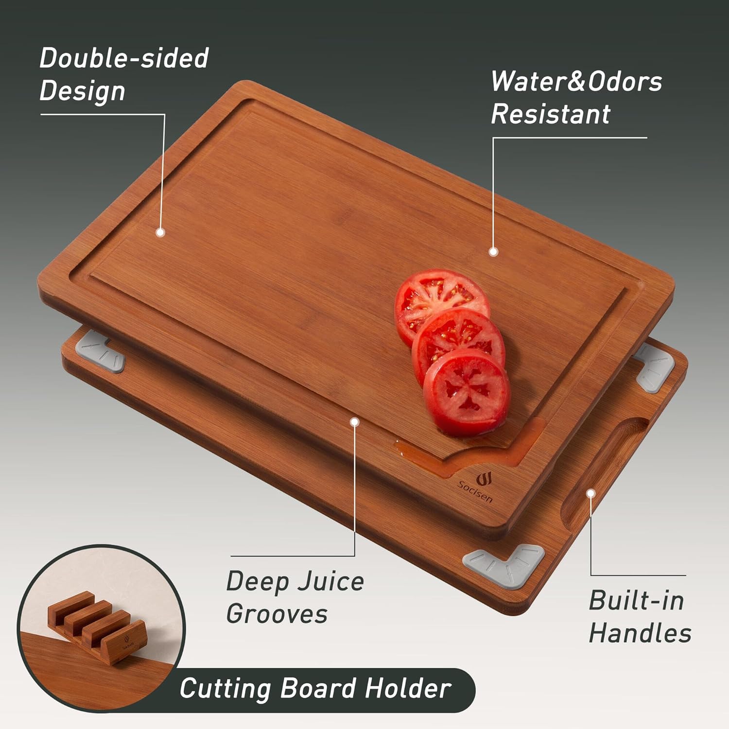 Detalle 2 de 3-Pack Bamboo Cutting Board Set ⚙