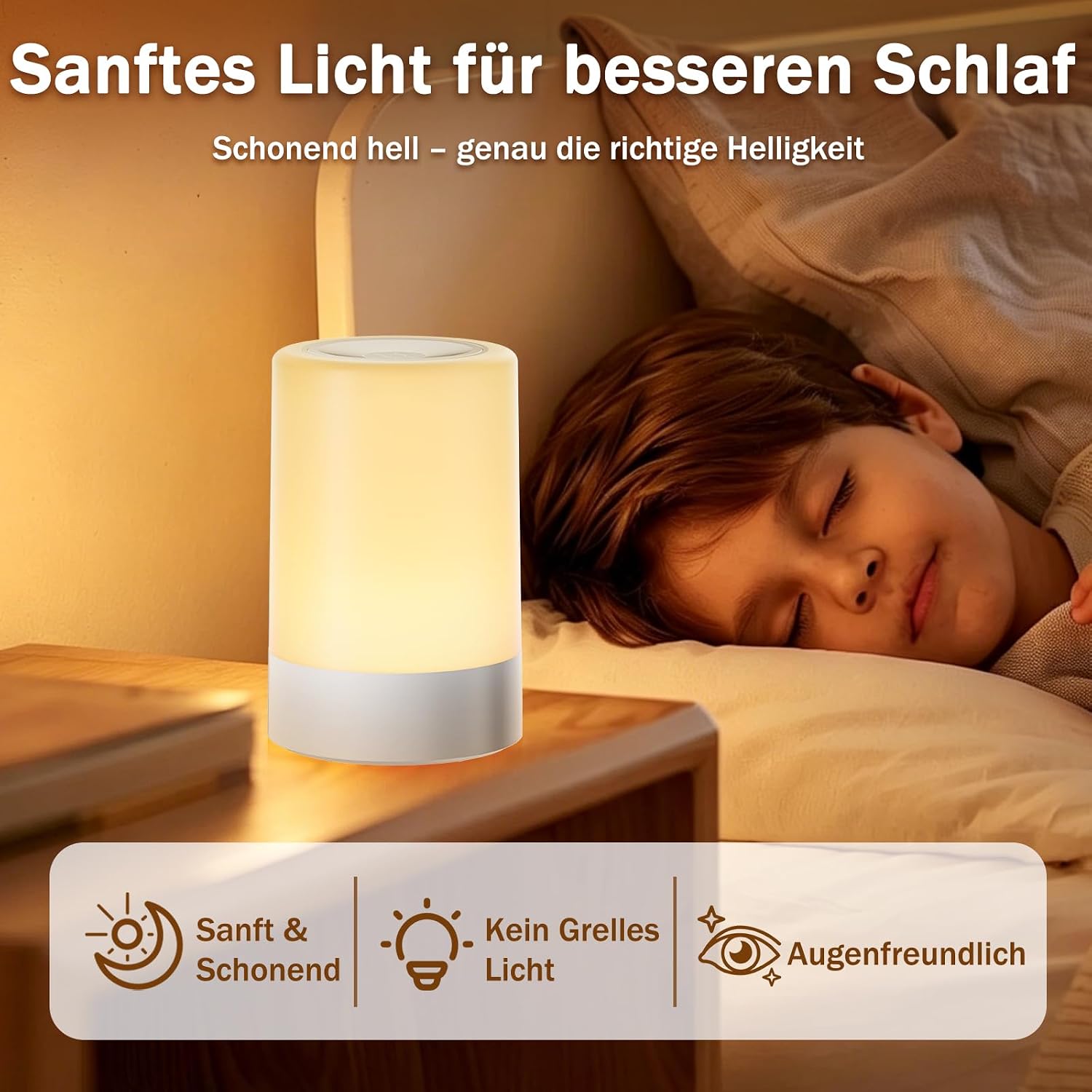 Thumbnail 1 de G Keni LED Nachttischlampe Kinder Touch Control dimmbar nachtlicht Baby akku stilllicht nachtlampe USB Wiederaufladbar Lampe (Warmes Hell) [Energieklasse A]
G Keni LED Nachttischlampe Kinder Touch Control dim…