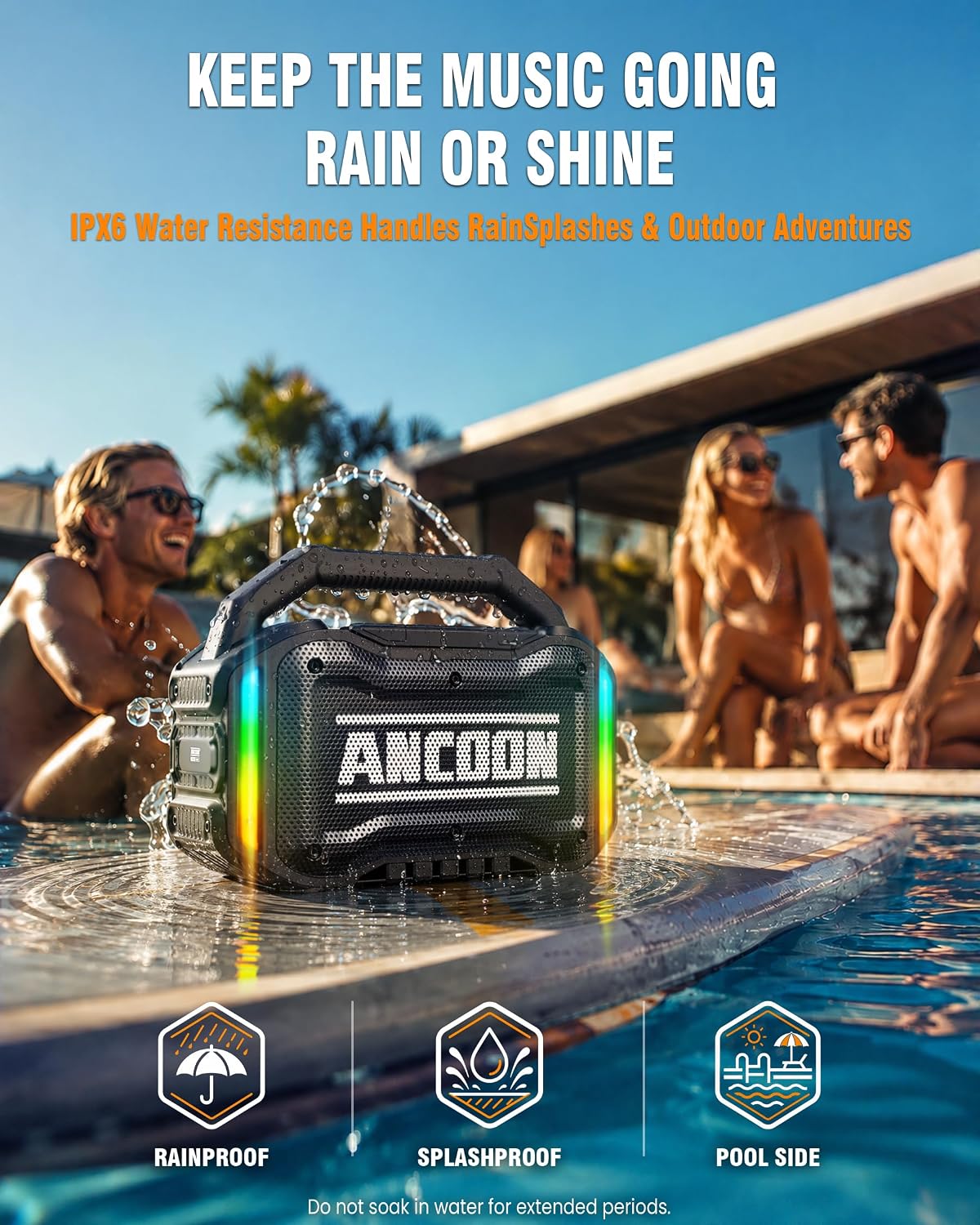 Detalle 2 de ANCOON 80W Bluetooth Portable Speaker with Bass