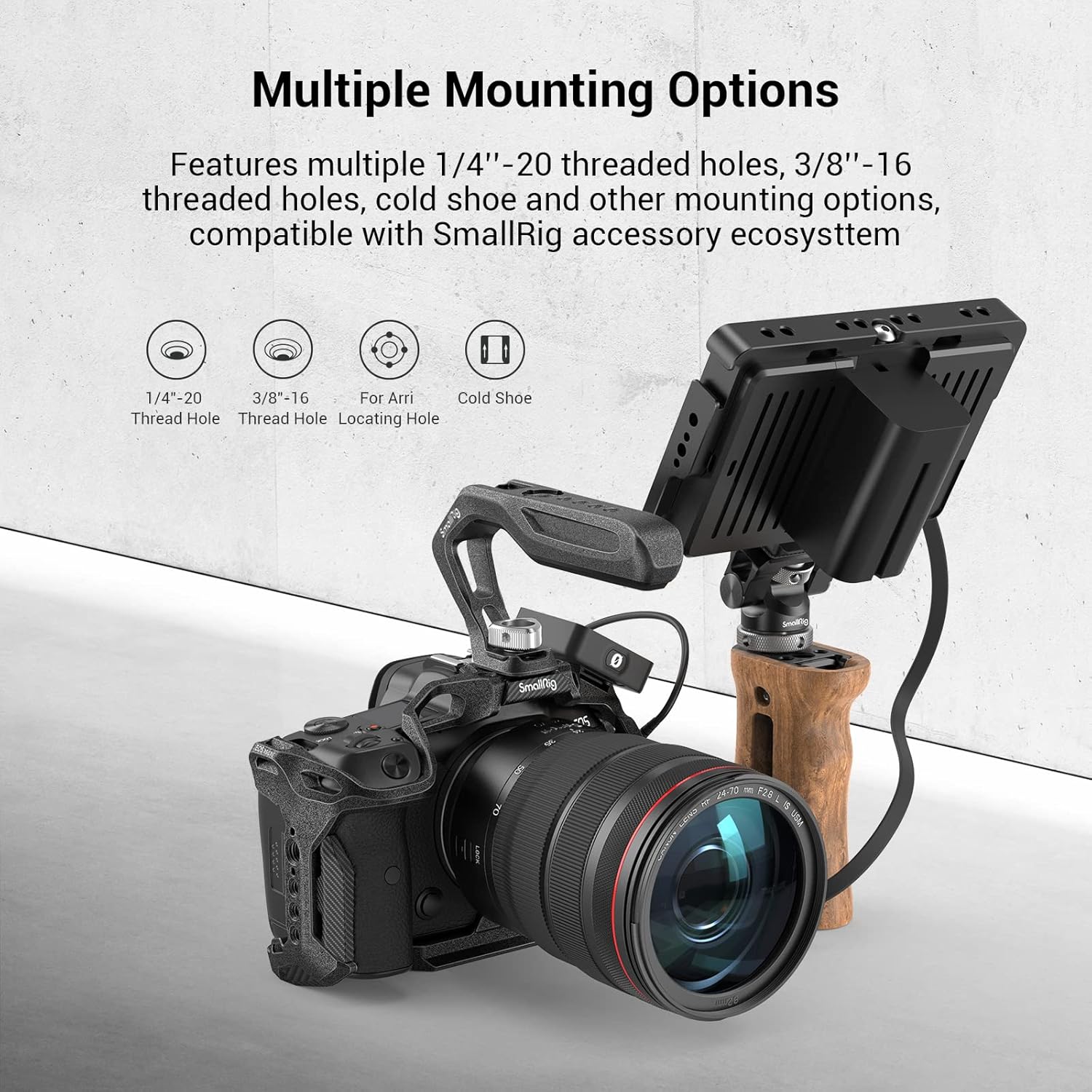 Thumbnail 4 de SMALLRIG Cage Käfig für Canon R5/R6/R5 C – CNC-Aluminiumkonstruktion mit vielseitigen Montagemöglichkeiten (3233B)