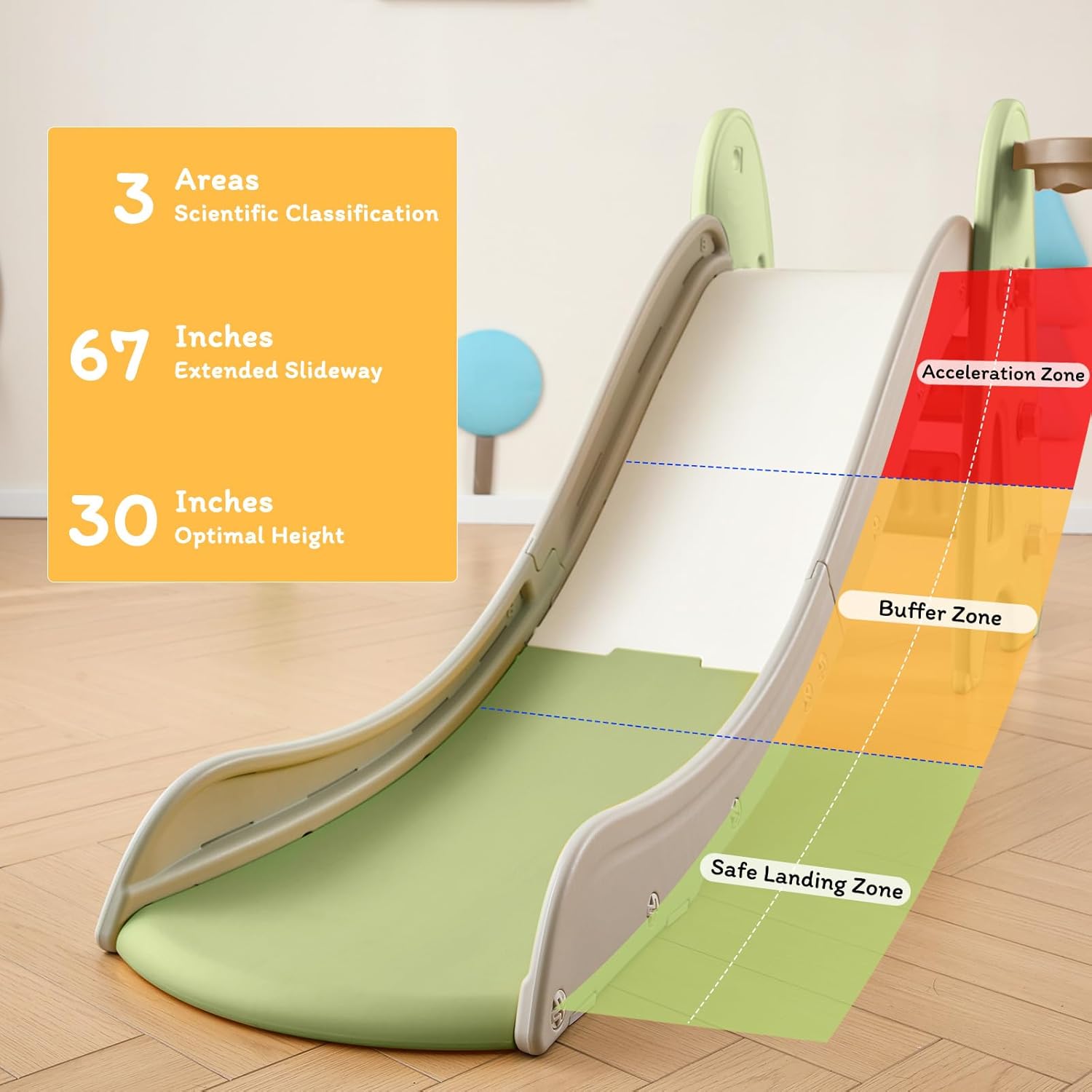 Thumbnail 5 de Indoor Toddler Slide for Kids 3-in-1 Play Climber Playset with Basketball Hoops and Ball