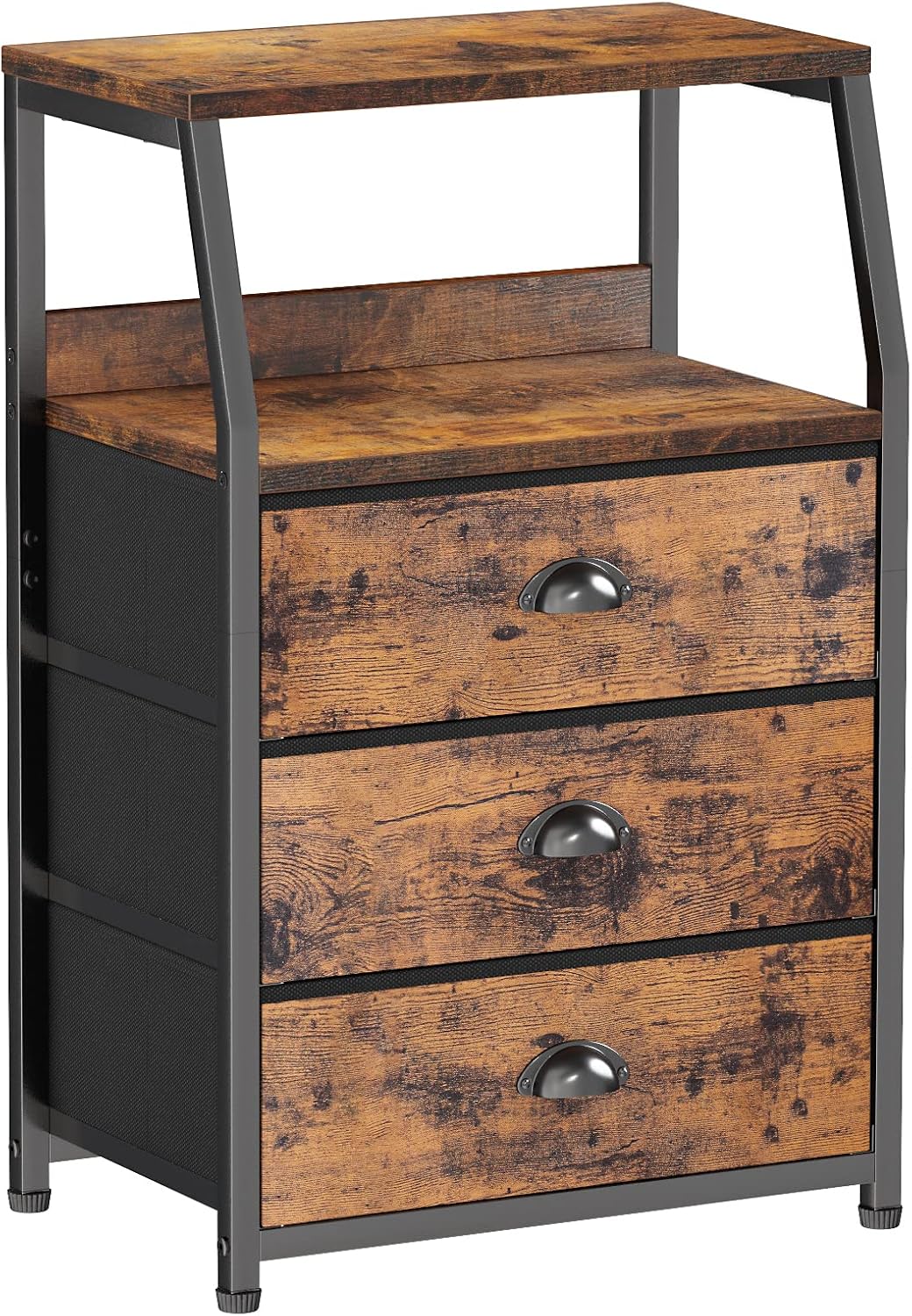 Furnulem Nightstand 3-Drawer Fabric Tower