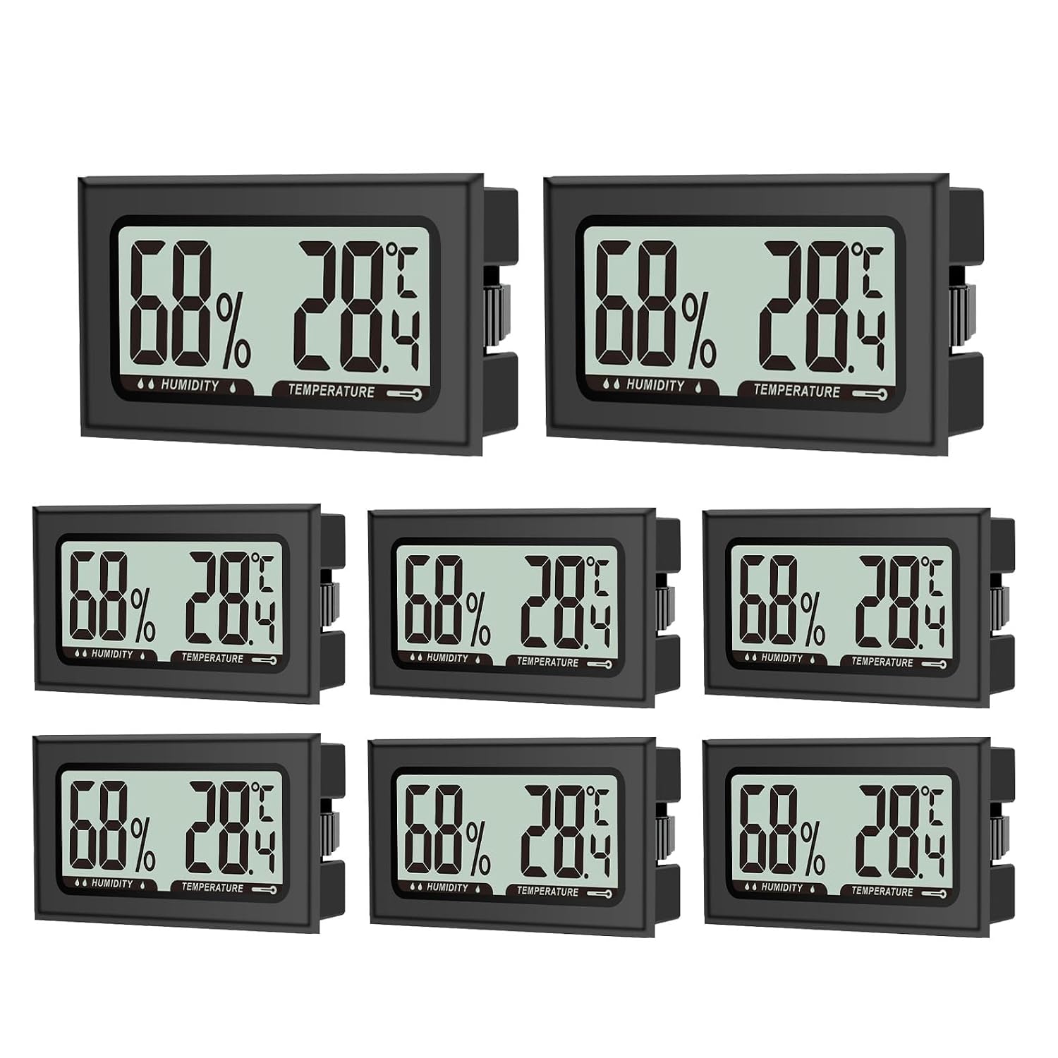 Detalle de Lot de 8 thermomètres hygromètres numériques