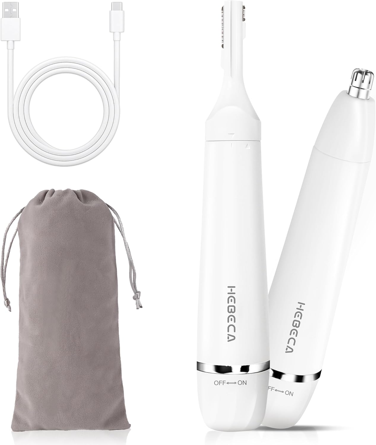 Detalle de HEBECA Tondeuse de nez et 2-en-1 sourcils et visage – rechargeable, étanche et portable