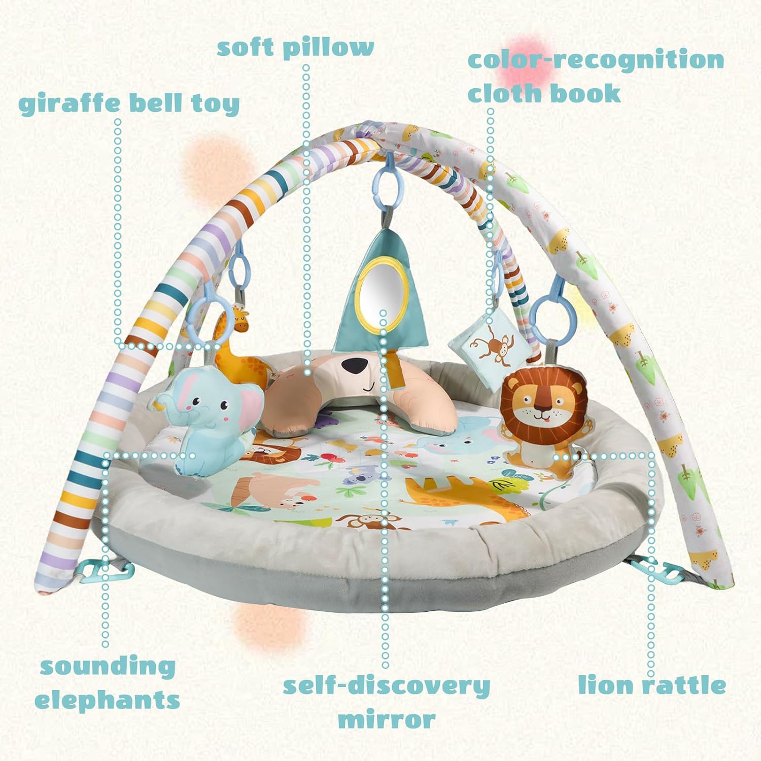 Thumbnail 1 de Plush Play Mat Baby Gym with 6 Toys