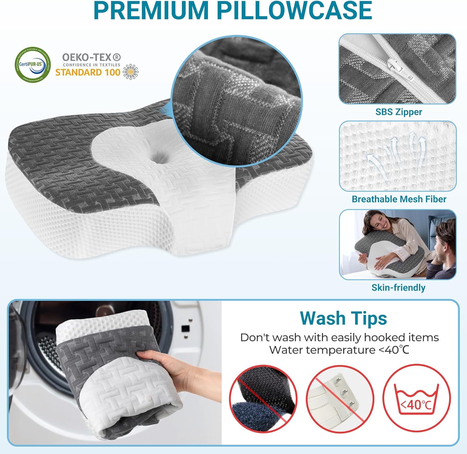 Thumbnail 5 de Elviros Memory Foam Nackenstützkissen – ergonomisch, verstellbar und 2-in-1