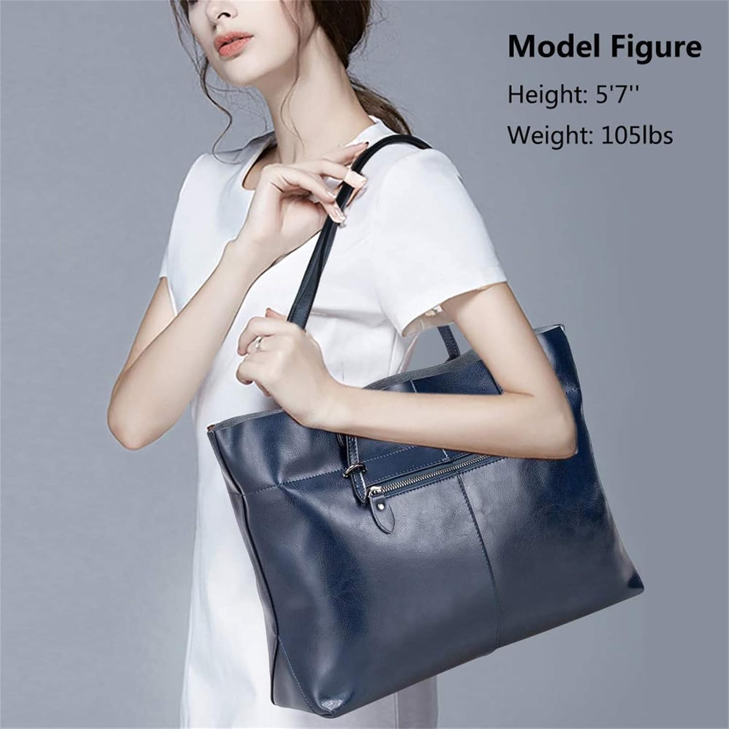 Thumbnail 2 de S-ZONE sac fourre-tout en cuir féminins grand format