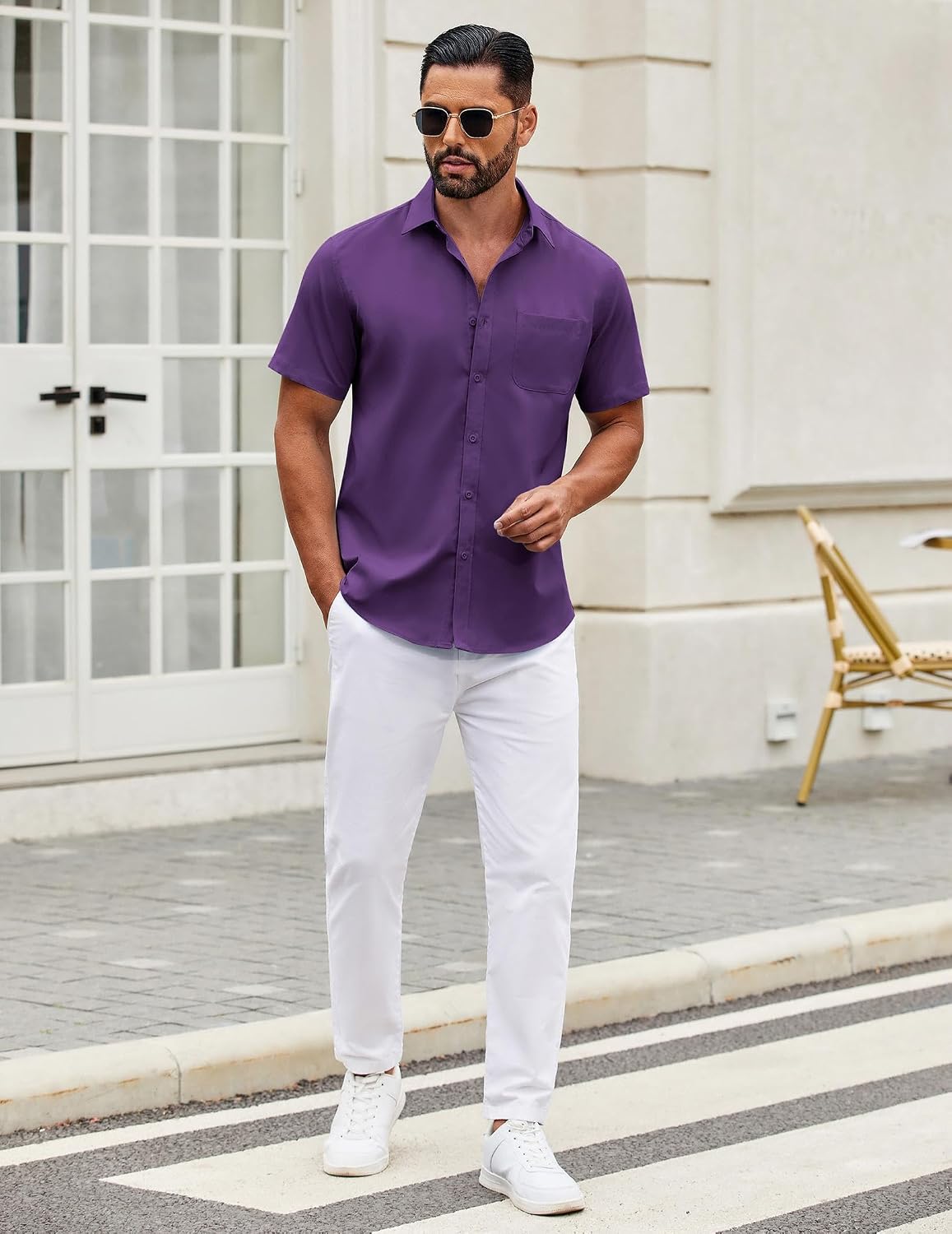 Thumbnail 2 de COOFANDY Short Sleeve Casual Shirt