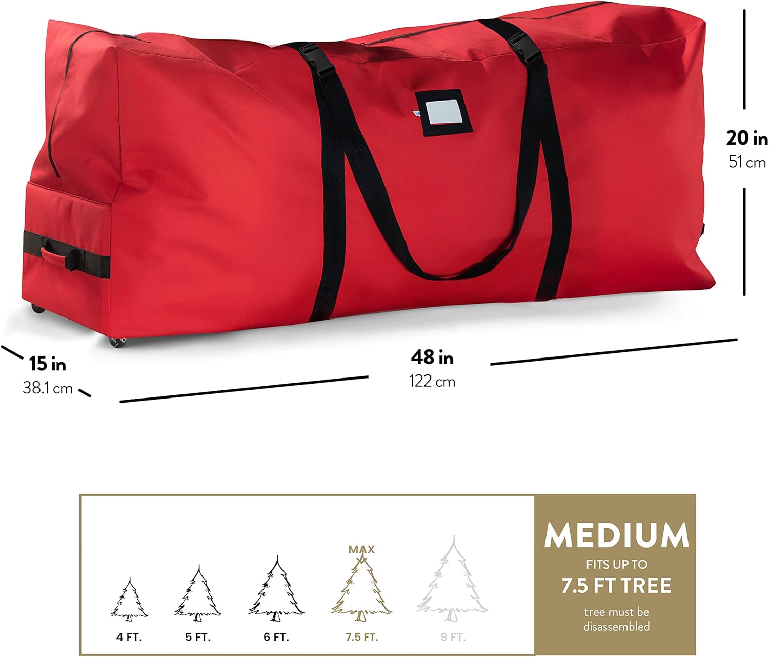 Thumbnail 5 de Large Rolling Christmas Tree Storage Bag 9 ft ๐