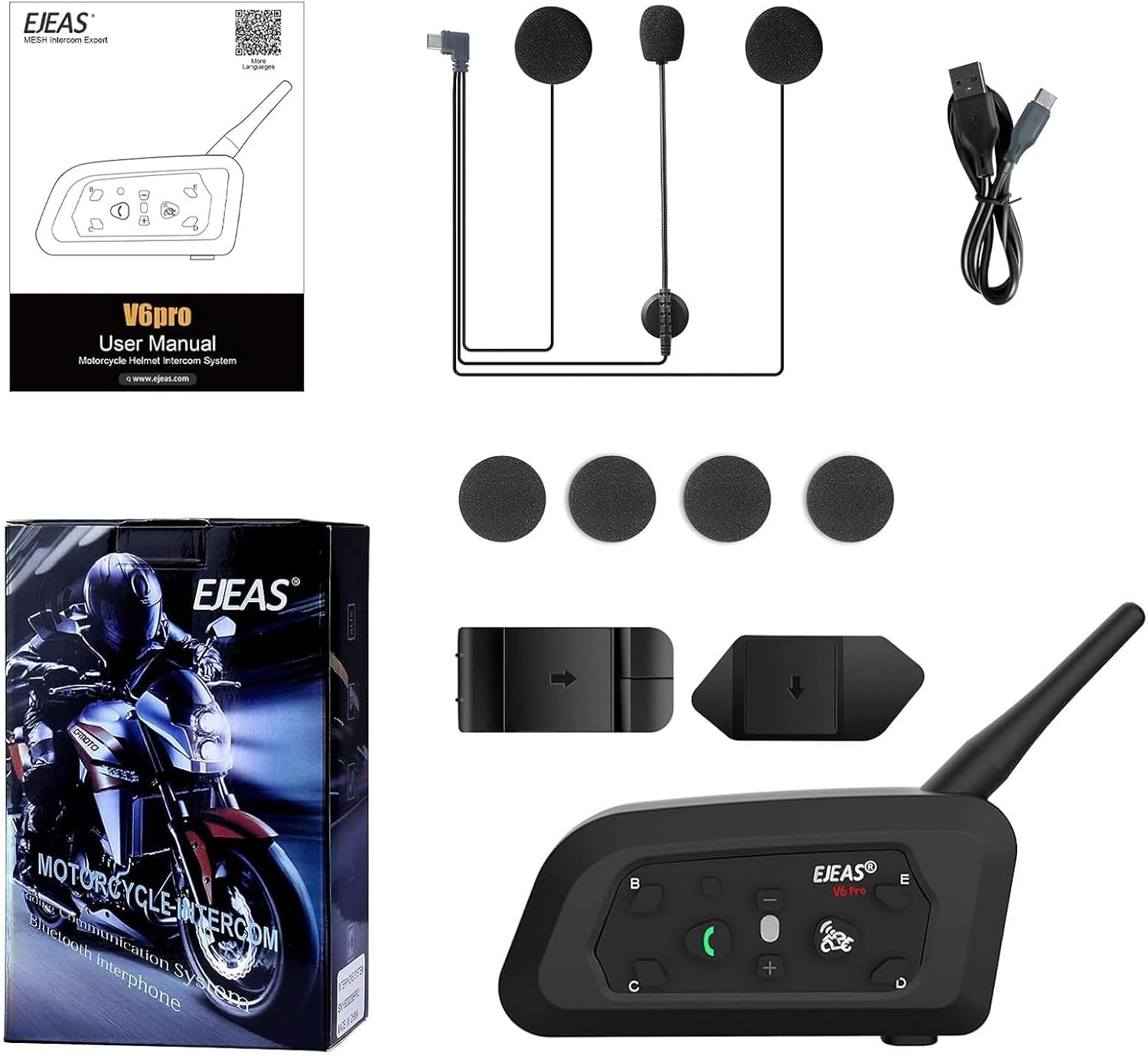 Detalle 2 de EJEAS V6 Pro Motorrad-Intercom 1200 m