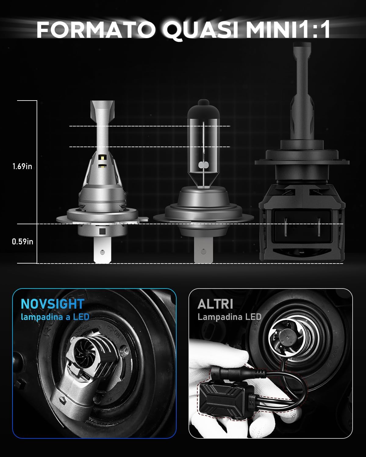 Detalle 2 de NOVSIGHT Ampoule H7 LED 30 000 lm 6500K pour voiture
