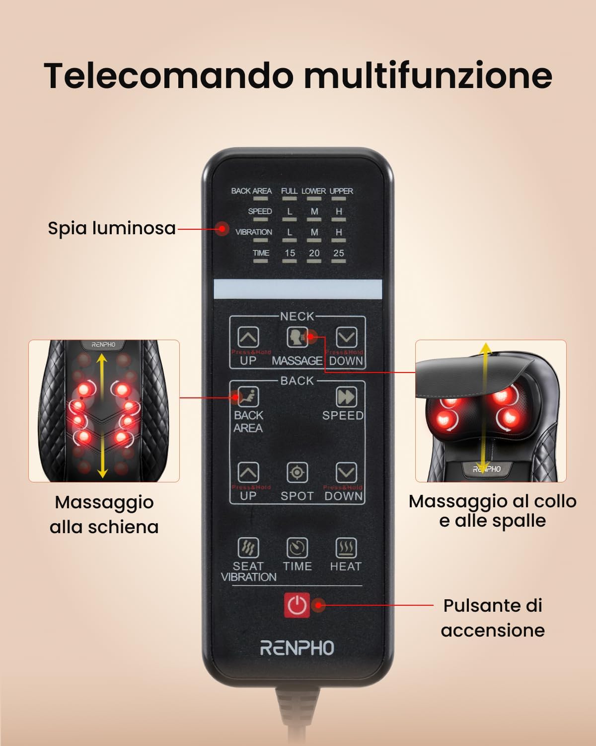 Thumbnail 6 de RENPHO Massaggiatore Schiena Shiatsu 8 nodi