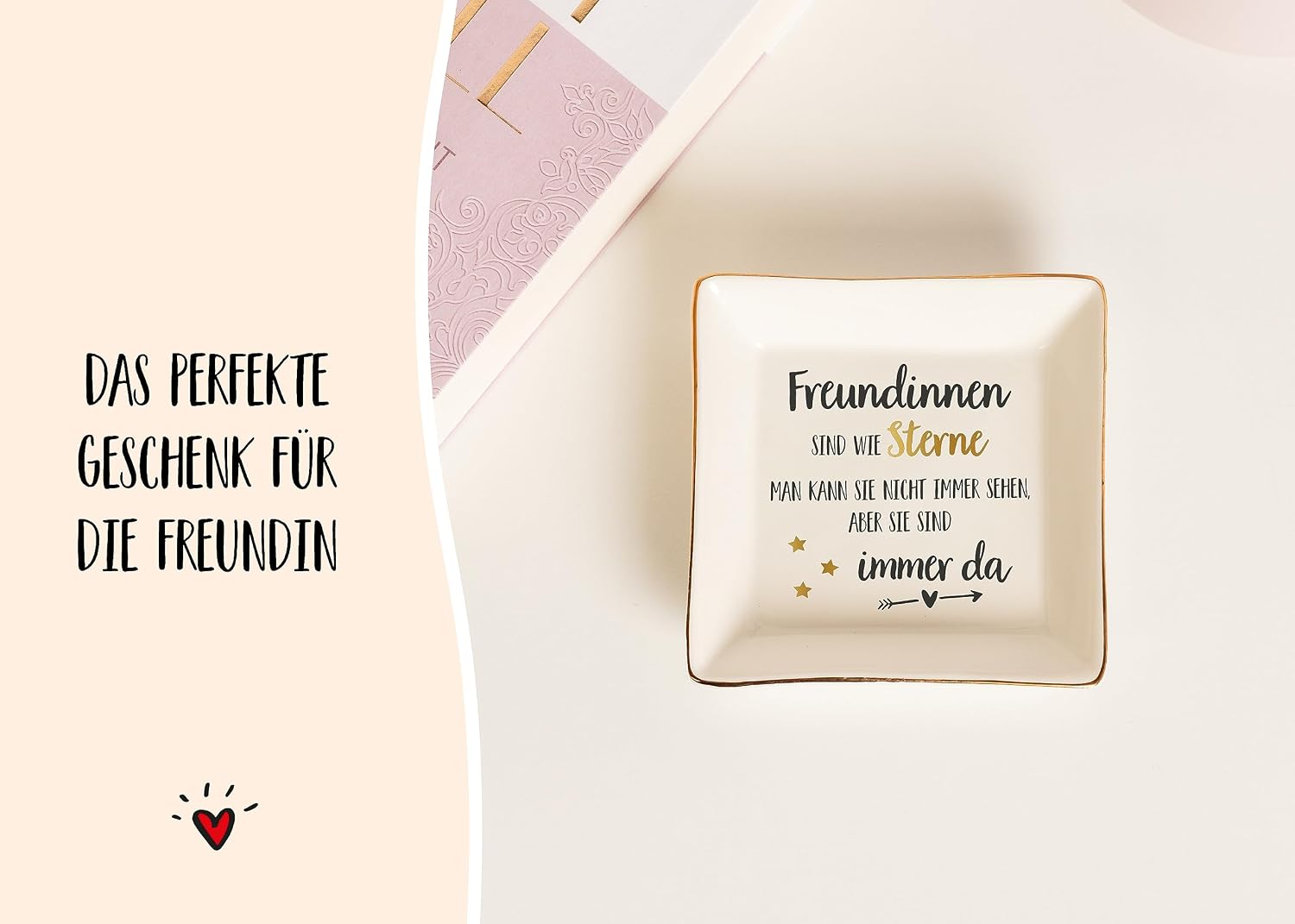 Detalle de Darlena Freundinnen sind wie Sterne Dekoschale – Schmuckschale und Geschenkidee für die beste Freundin