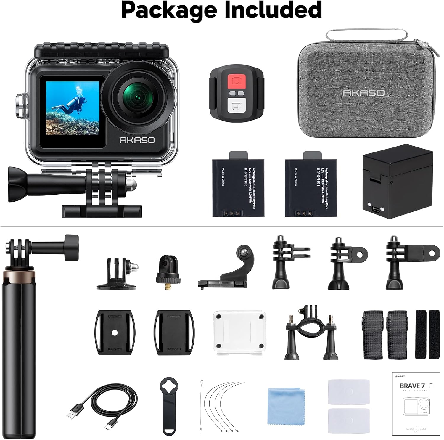 Thumbnail 6 de AKASO Brave 7 LE 4K action camera bundle