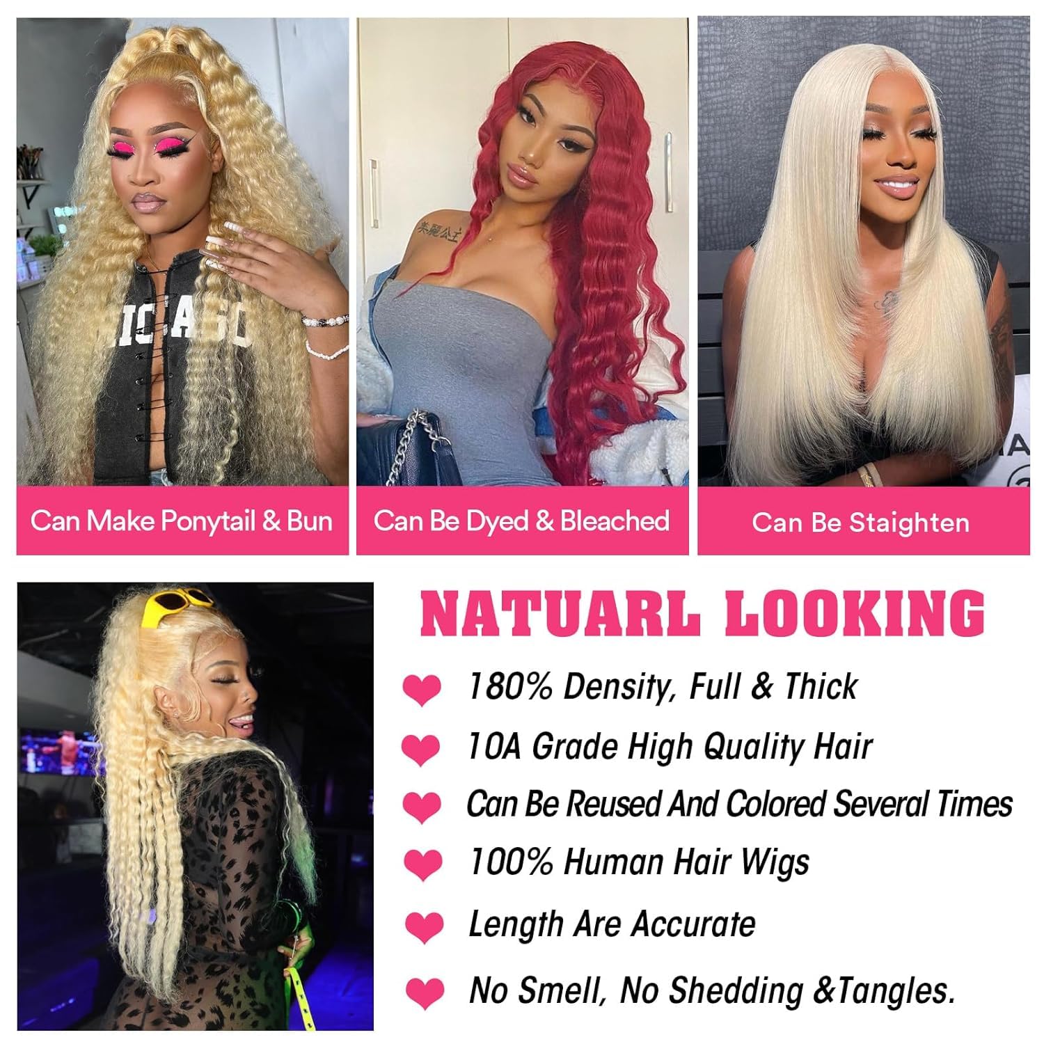 Thumbnail 4 de MYDIVA 613 Deep Wave Lace Front Wig (13x6) – 30 inch Blonde Human Hair, 180% Density
