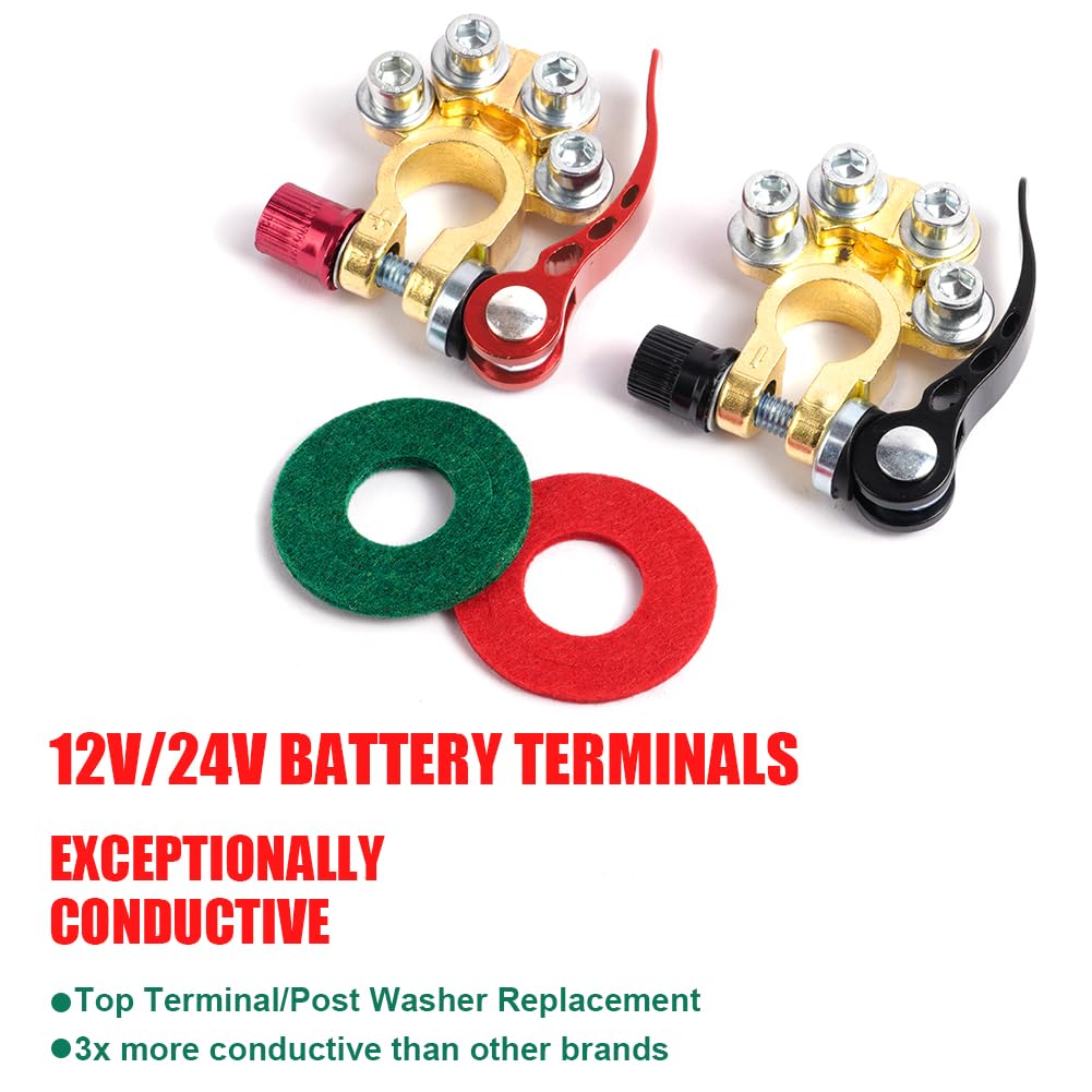 Detalle de URAQT Terminali di Batteria – Terminali in Ottone SAE/JIS A, 4 vie per 12V/24V