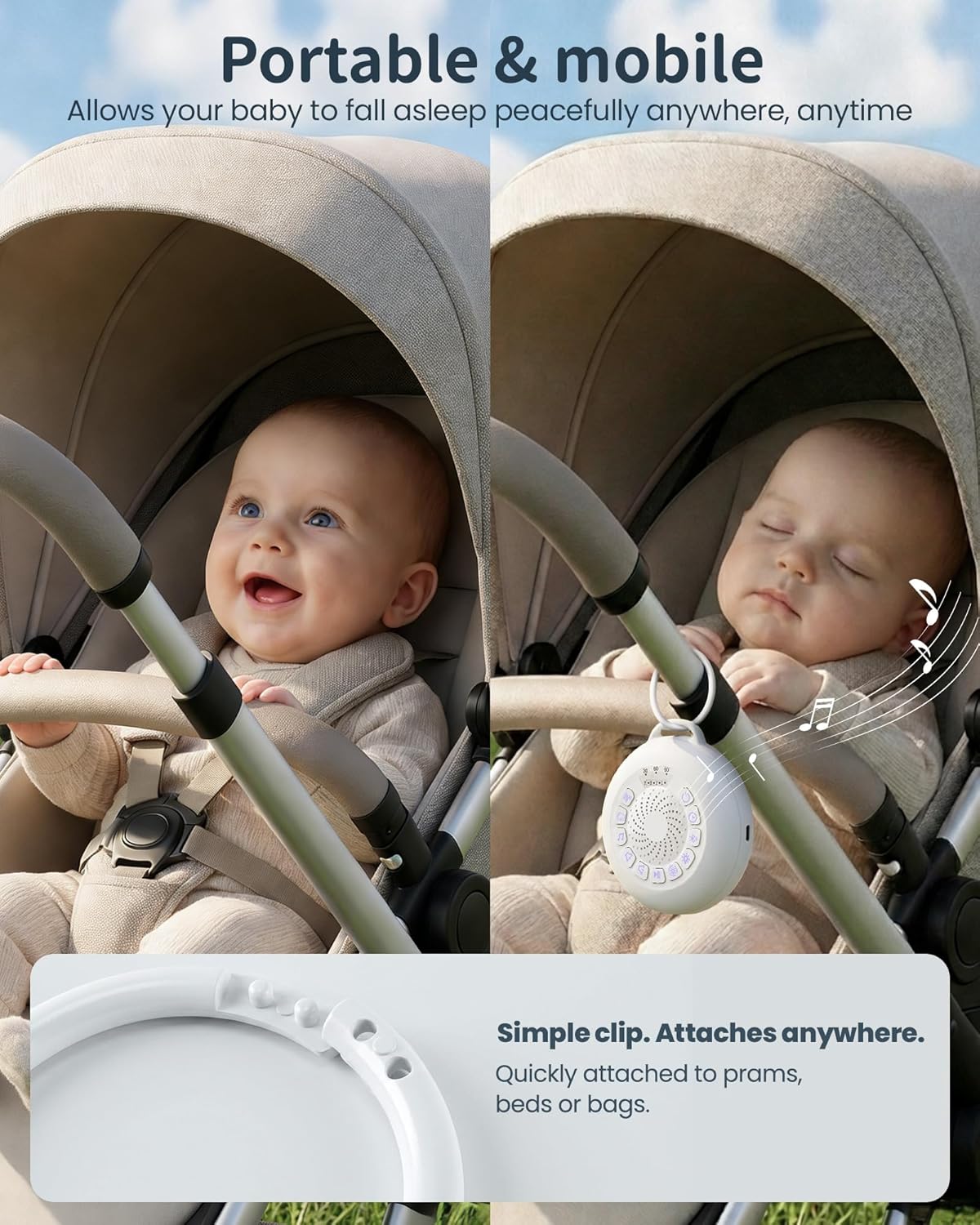 Thumbnail 4 de Nixtrve Macchina del rumore bianco per neonato con luce notturna dimmerabile, 30 suoni e Bluetooth