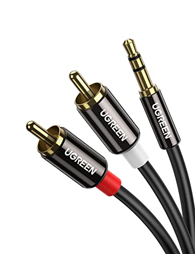 UGREEN Cable Jack 3.5mm a 2 RCA HiFi (5m) — Audio Estéreo para Móvil, TV y Altavoces