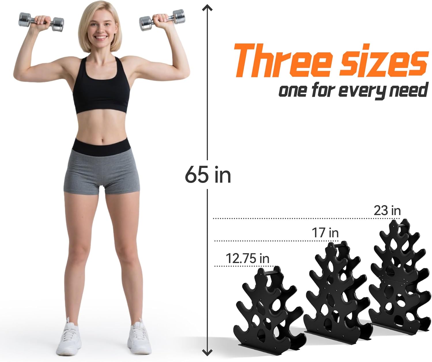 Thumbnail 6 de Josmimic 11 4-Tier Dumbbell Rack with A-Frame Design and Rubber Edges