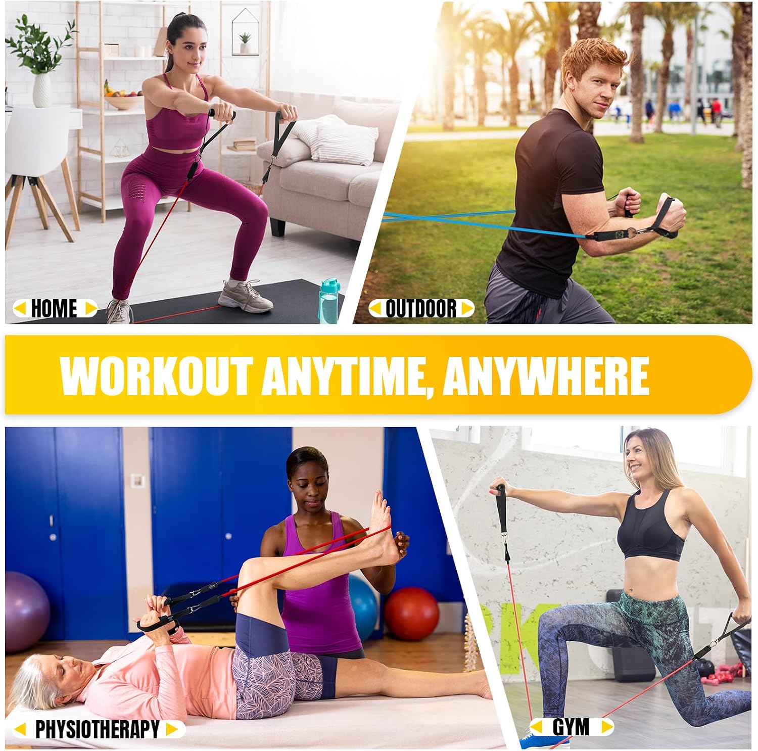 Thumbnail 6 de COFOF Resistance Bands Set with Handles – Stackable up to 150lbs