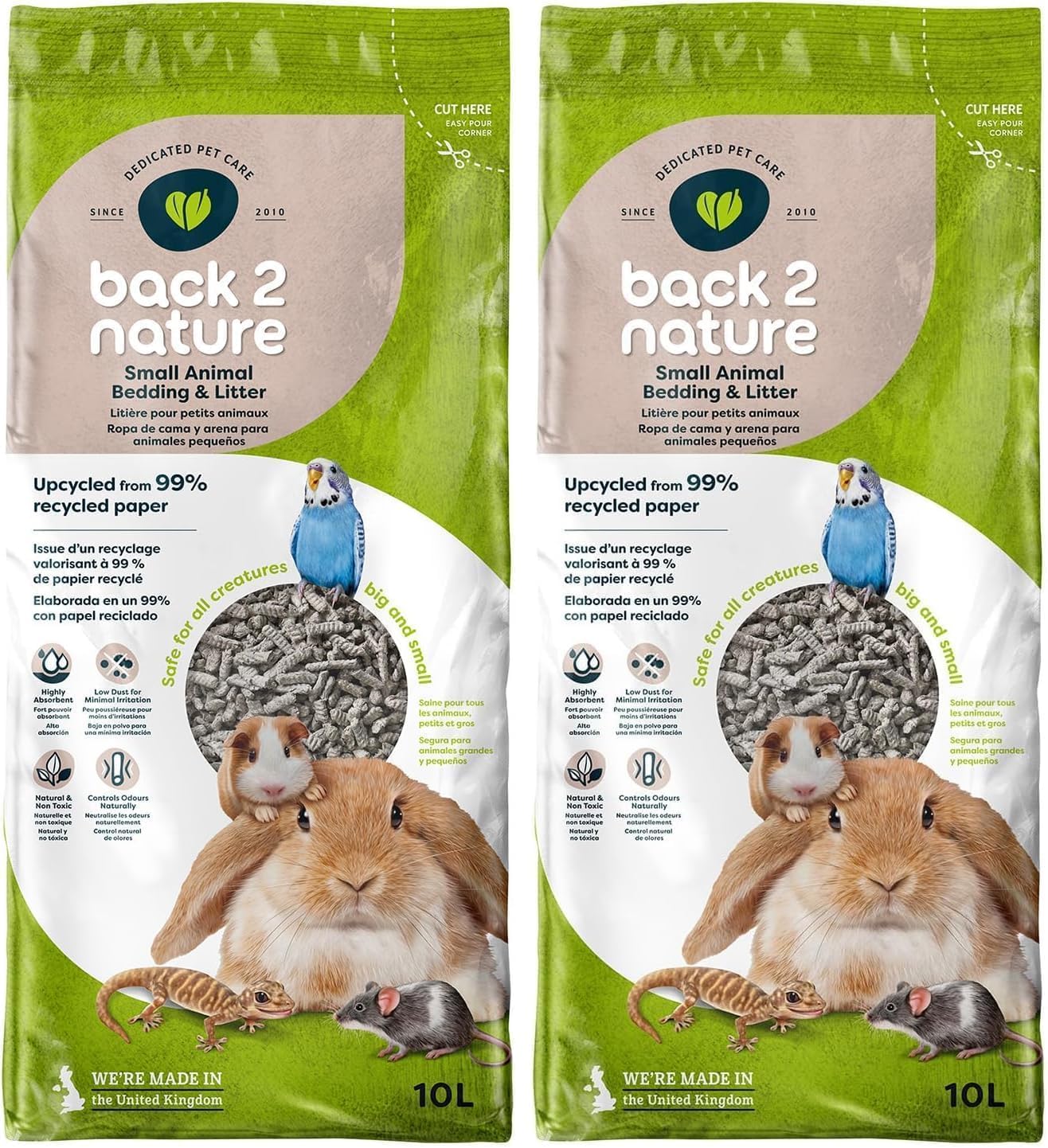 Detalle de back-2-nature Kleintierstreu und Einstreu 30L – umweltfreundliche Absorption für Kleinsäuger, Vögel und mehr