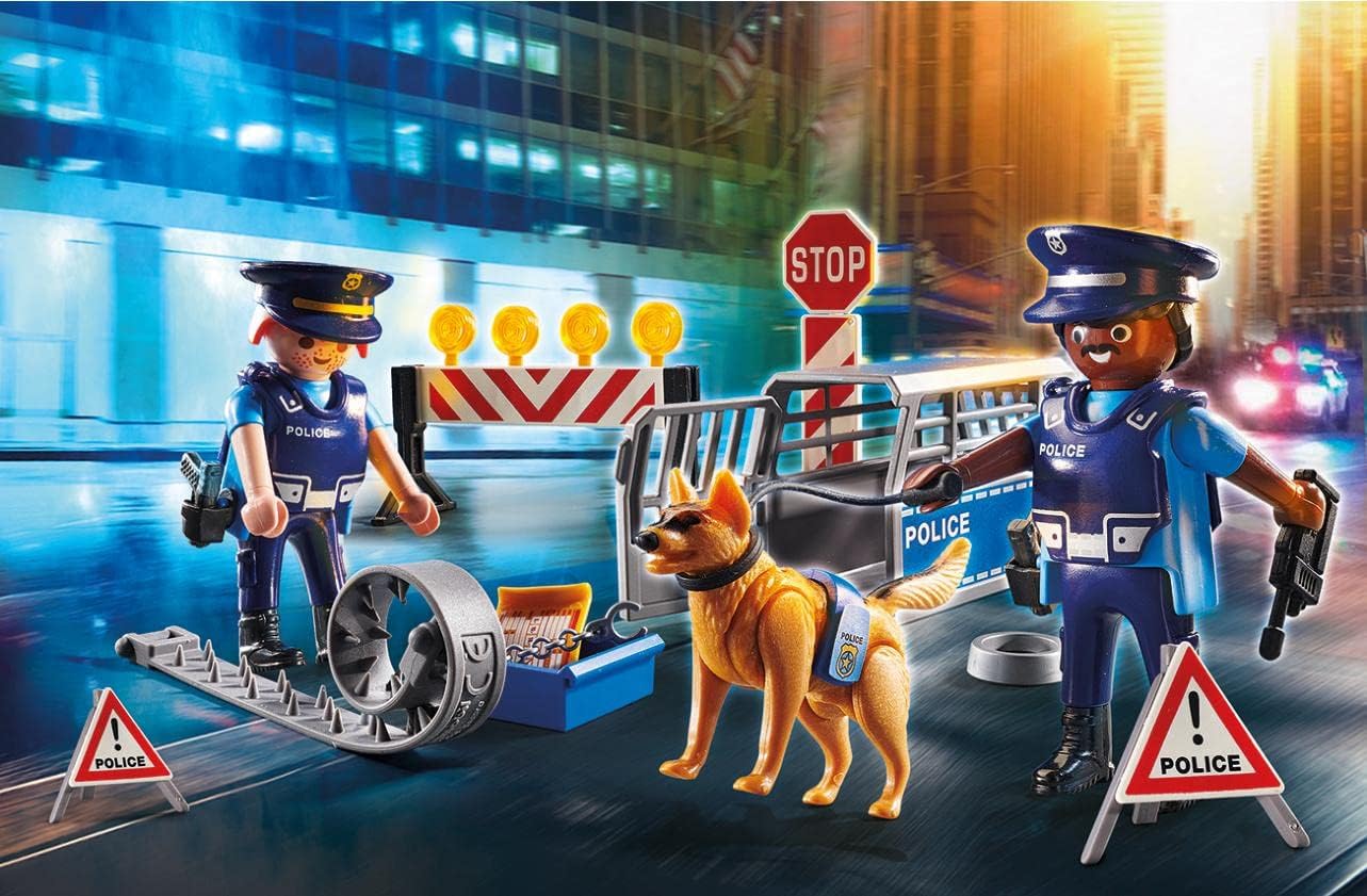 Detalle 2 de PLAYMOBIL City Action 6878: Control de Policía 🚓 diversión segura
