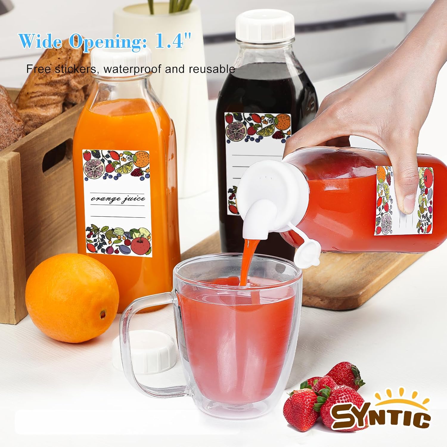 Detalle 2 de Syntic Glass Milk Bottles