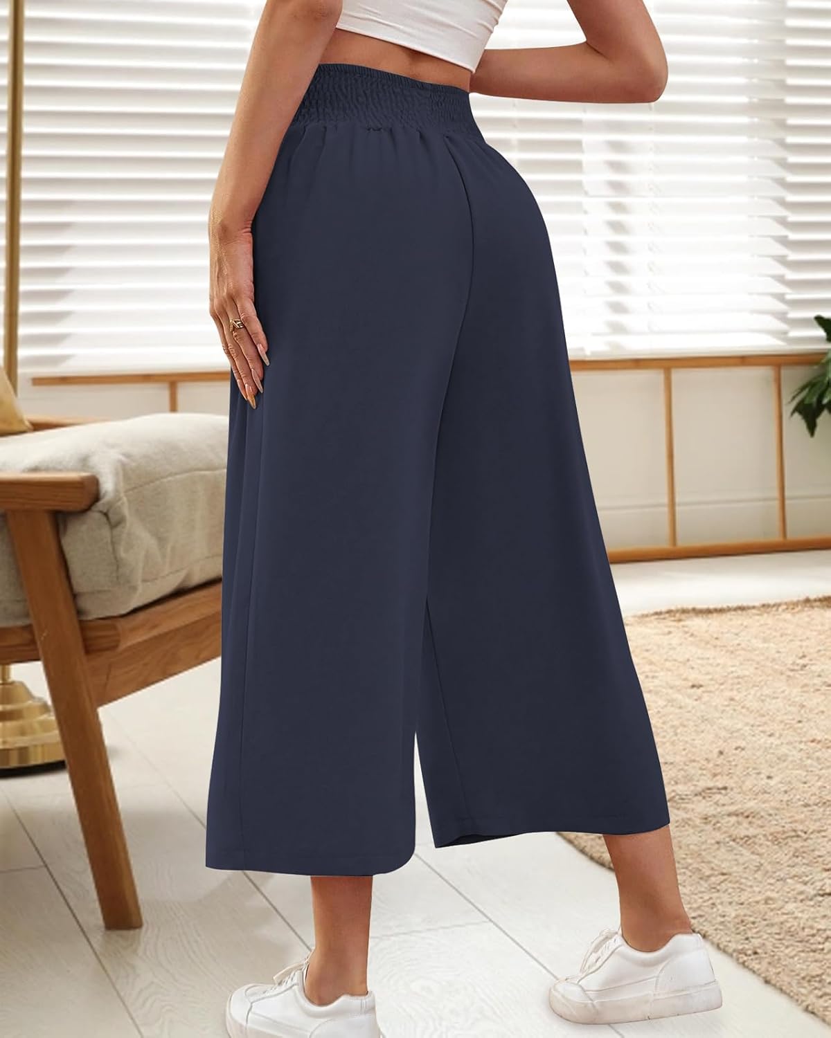 Thumbnail 1 de HMIYA Damen 3/4 Culotte Hose – Leicht, Weites Bein, Sommerkomfort