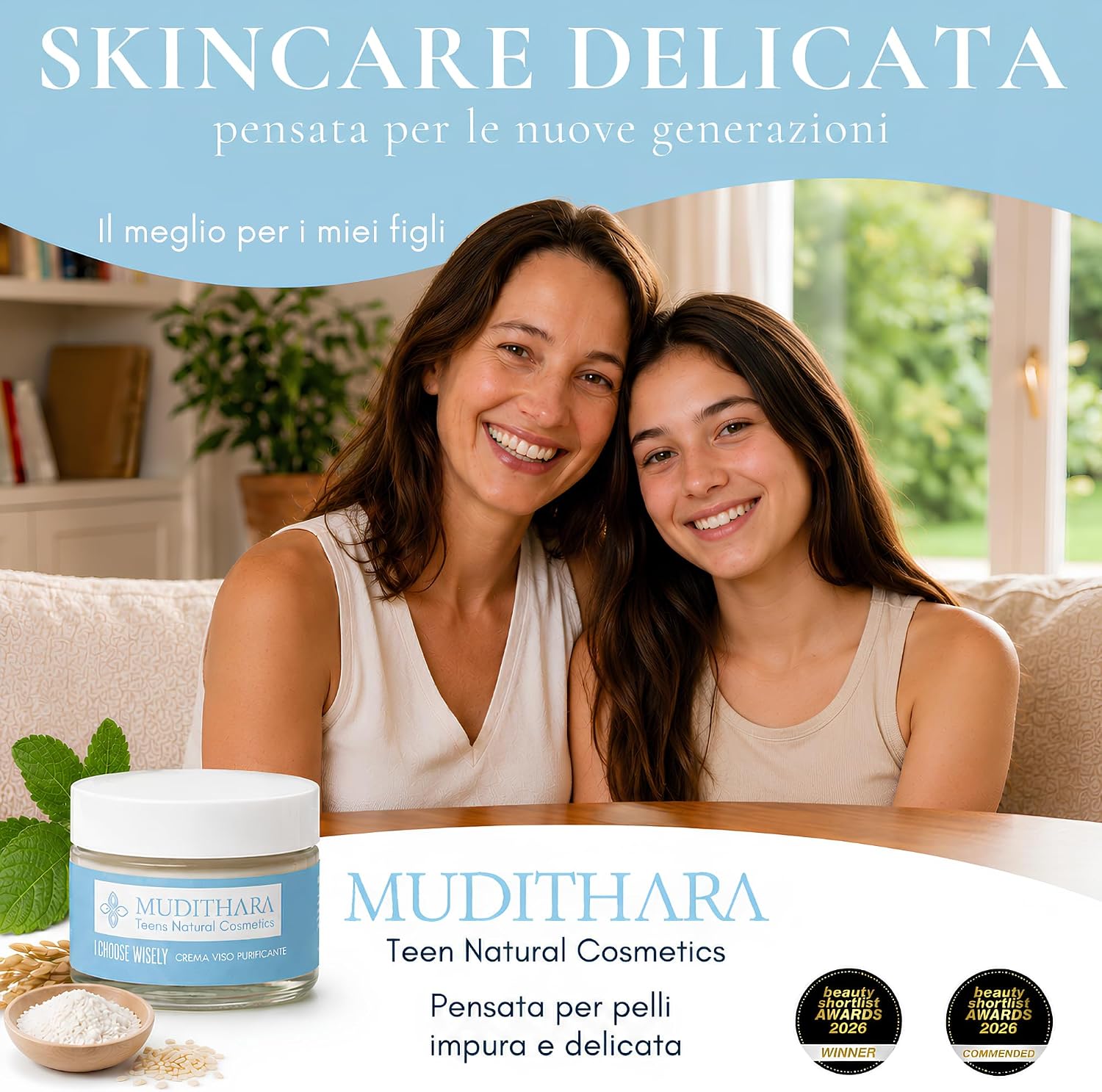 Thumbnail 5 de Mudithara Crema Brufoli Viso Adolescenti 50 ml | Idratante leggera e purificante per pelli impure Miste Grasse