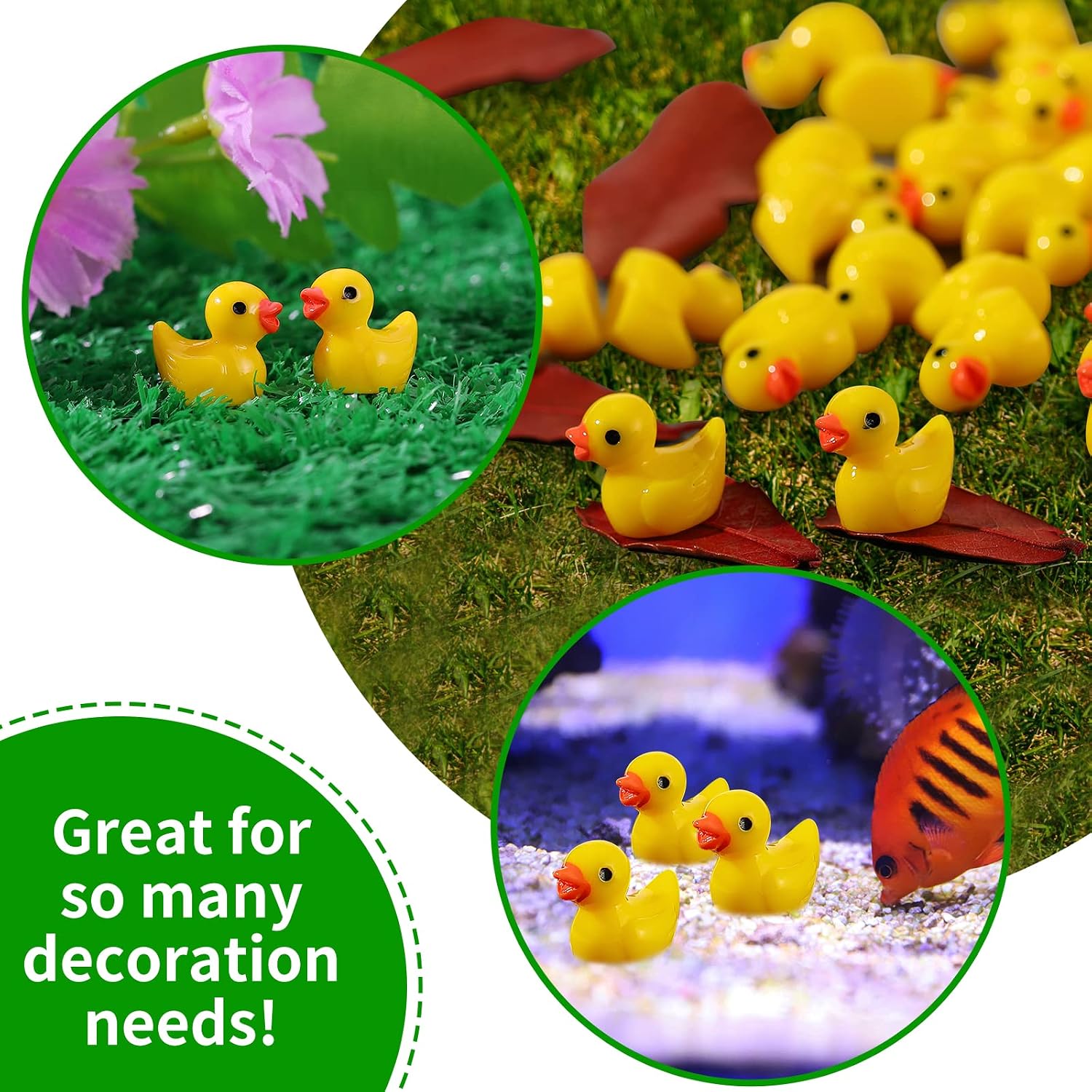 Detalle de 100 Pcs Mini Resin Ducks: Charming Tiny Ducks for Dollhouses, Gardens and DIY Crafts