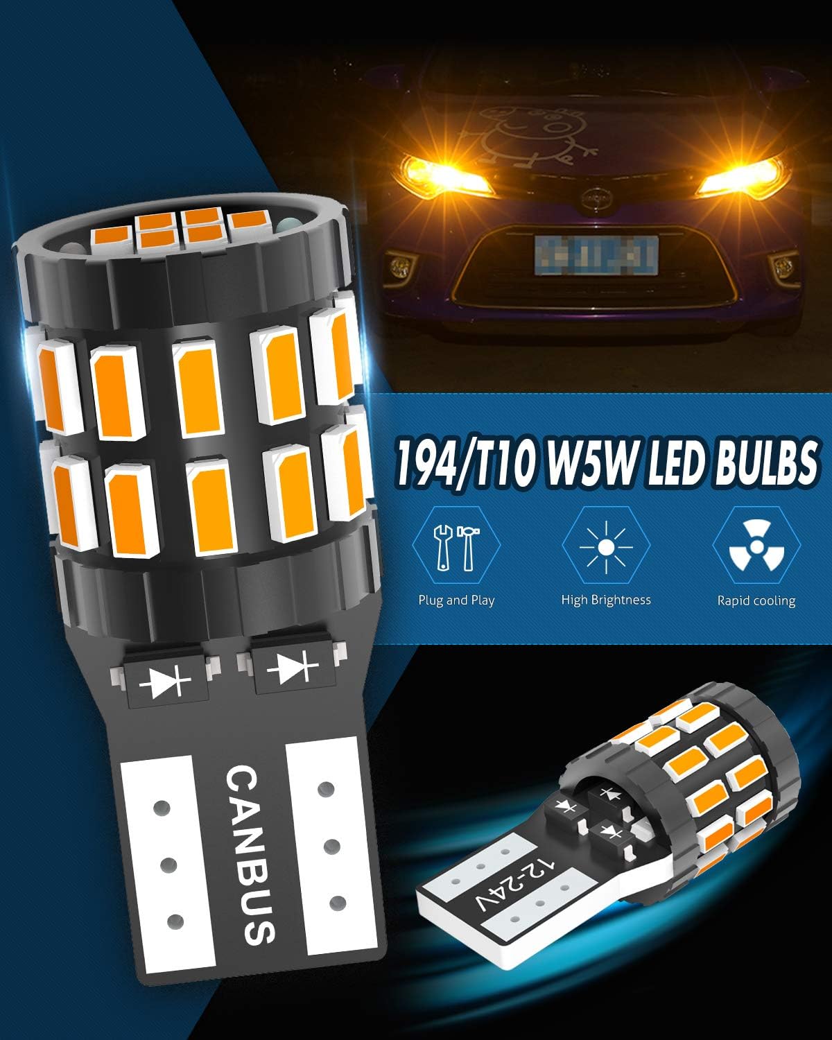 Detalle de KATUR T10 194 W5W 3W LED bulb