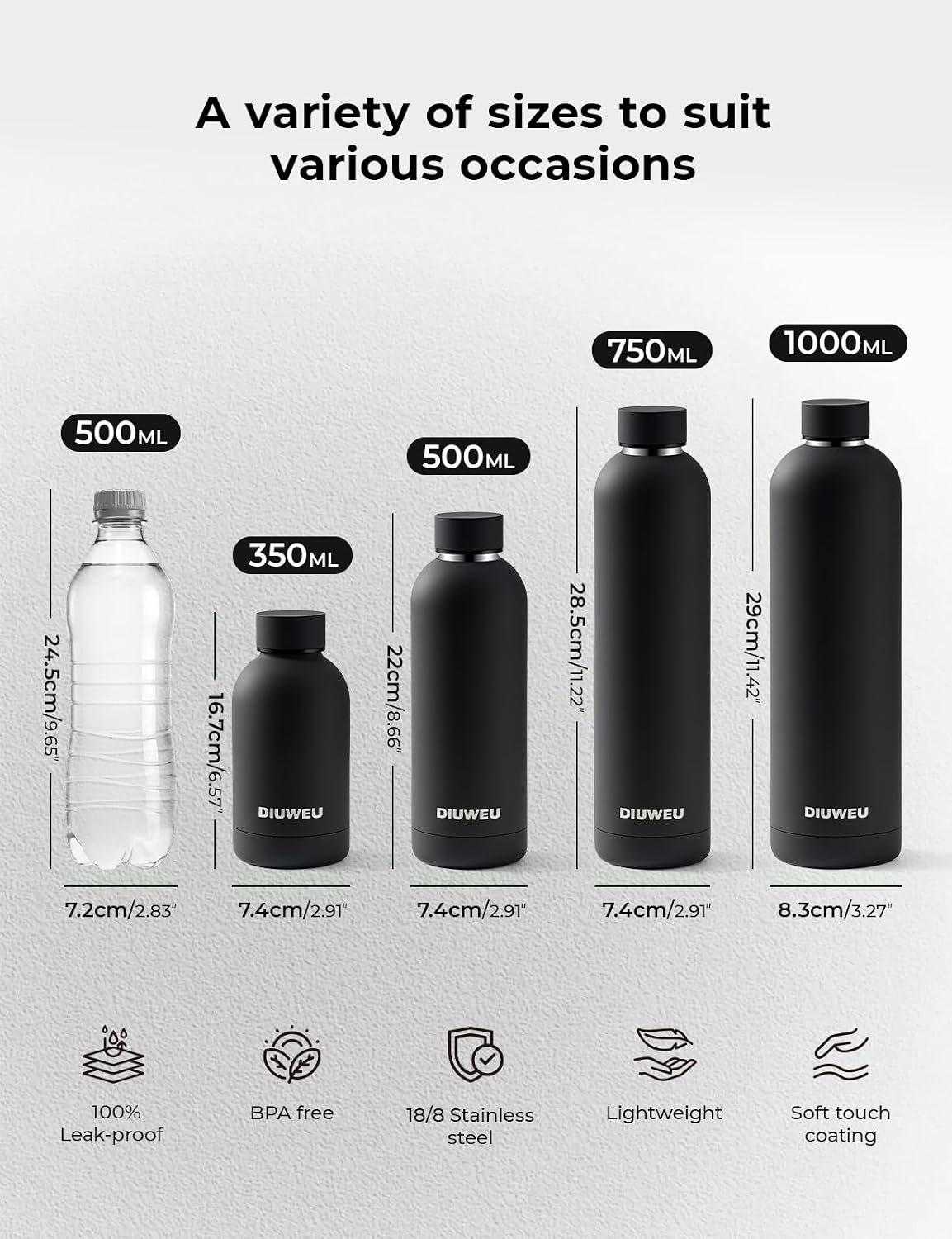 Thumbnail 4 de Stainless Steel Water Bottle Double Wall 1L