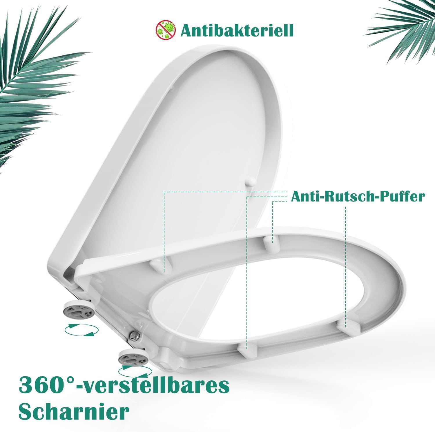 Thumbnail 6 de STOREMIC Toilet Seat Soft Close D Shape
