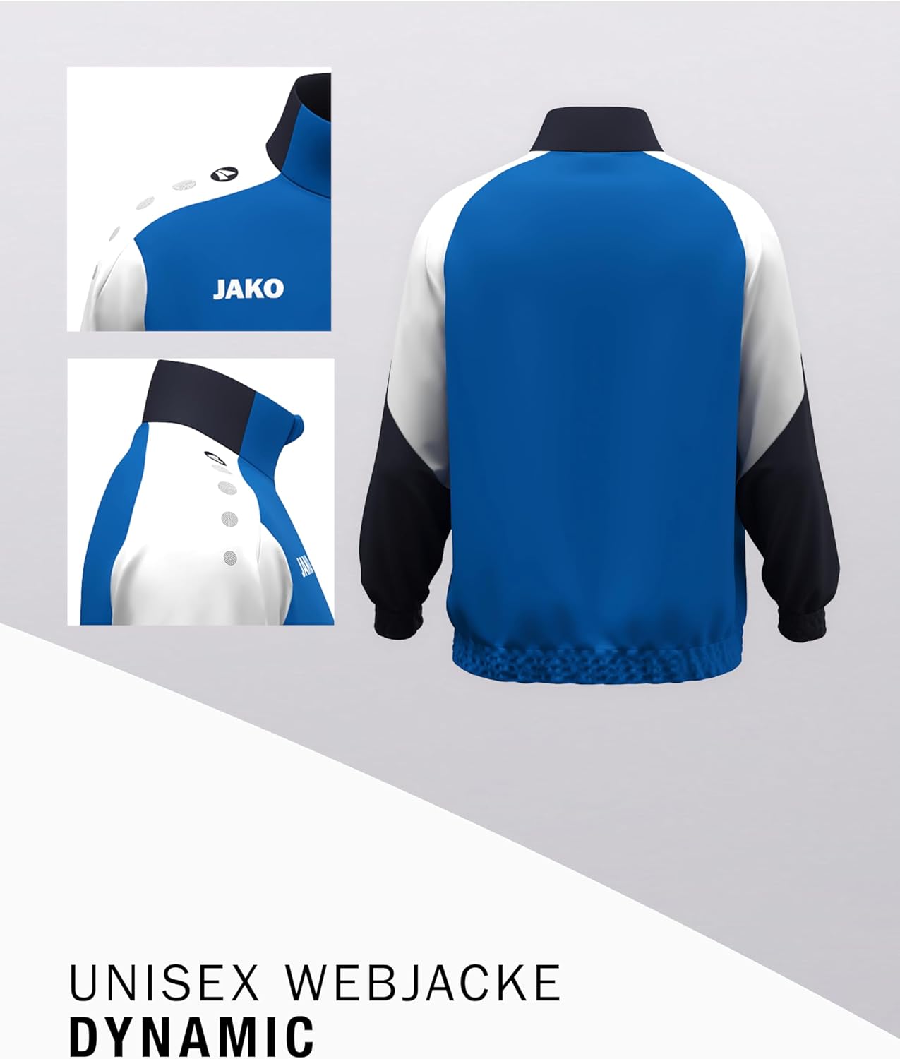 Thumbnail 3 de JAKO Dynamic Web Jacke Herren – elastisches Microsarga-Gewebe mit Keep Dry und Reißverschluss-Taschen