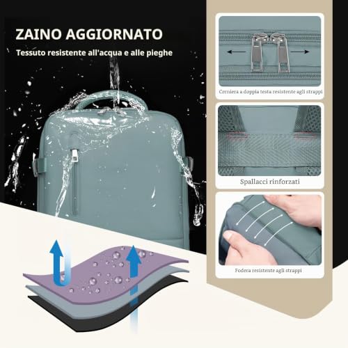 Detalle de Xkdoai Zaino da Viaggio 45x36x20 per Easyjet — Bagaglio a Mano comodo e ben organizzato