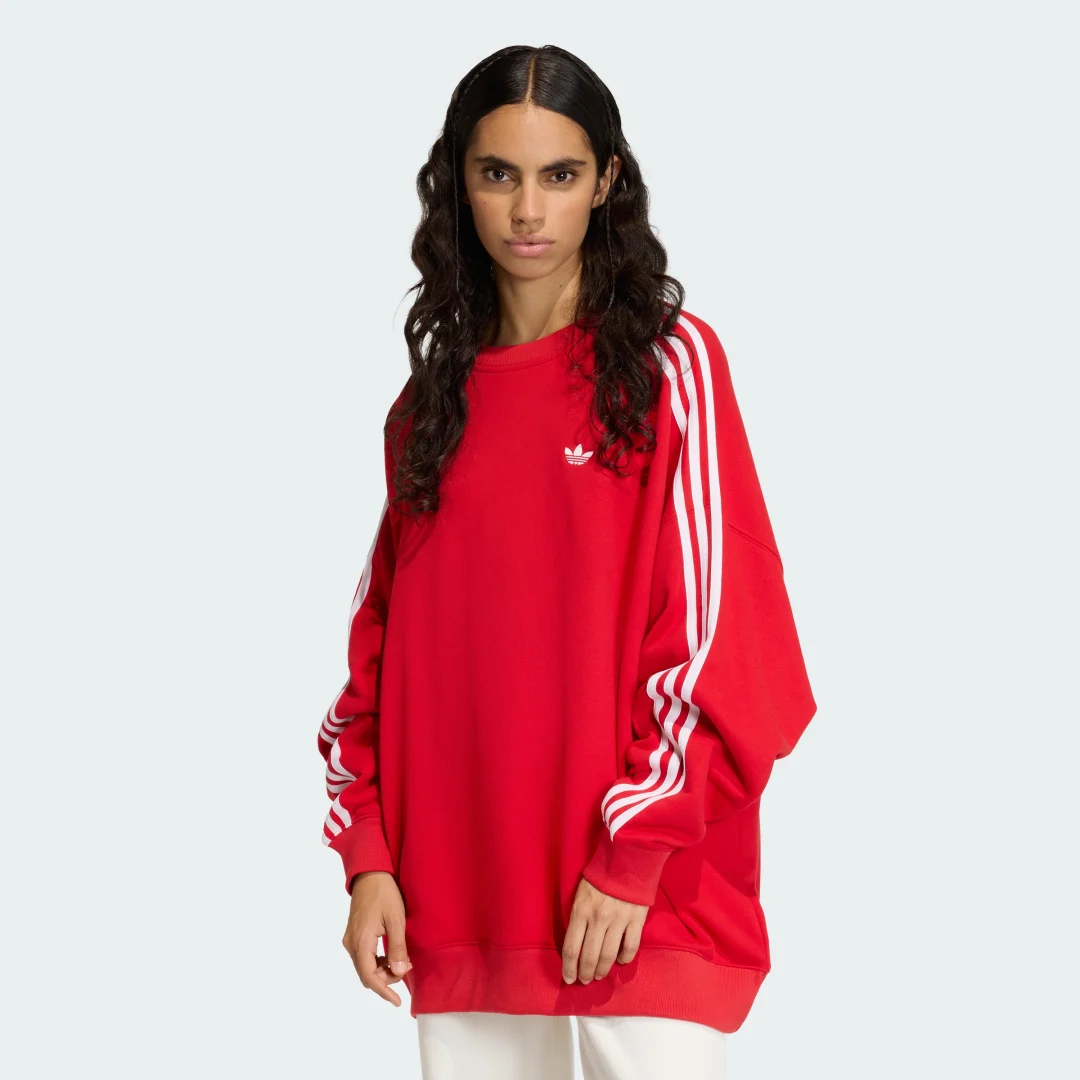 Detalle de Jersey Adidas Adilenium de cuello redondo holgado — 3 Stripes, color Rojo