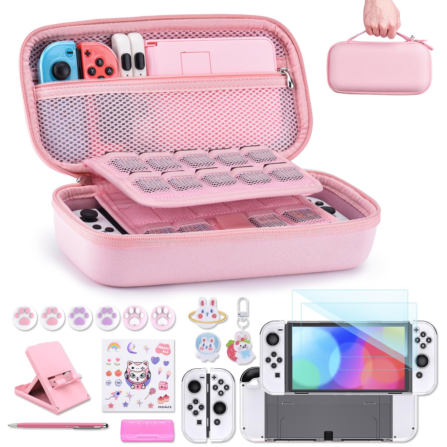 Detalle de innoAura Switch OLED Case 19-in-1 Bundle for Switch OLED (2021)