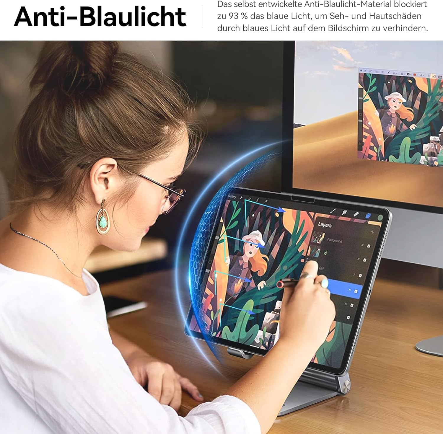 Thumbnail 2 de Protescreen 3er-Set Papierfolie für iPad Air 6/7/8 (13 Zoll) – matte Displayschutzfolie zum Zeichnen