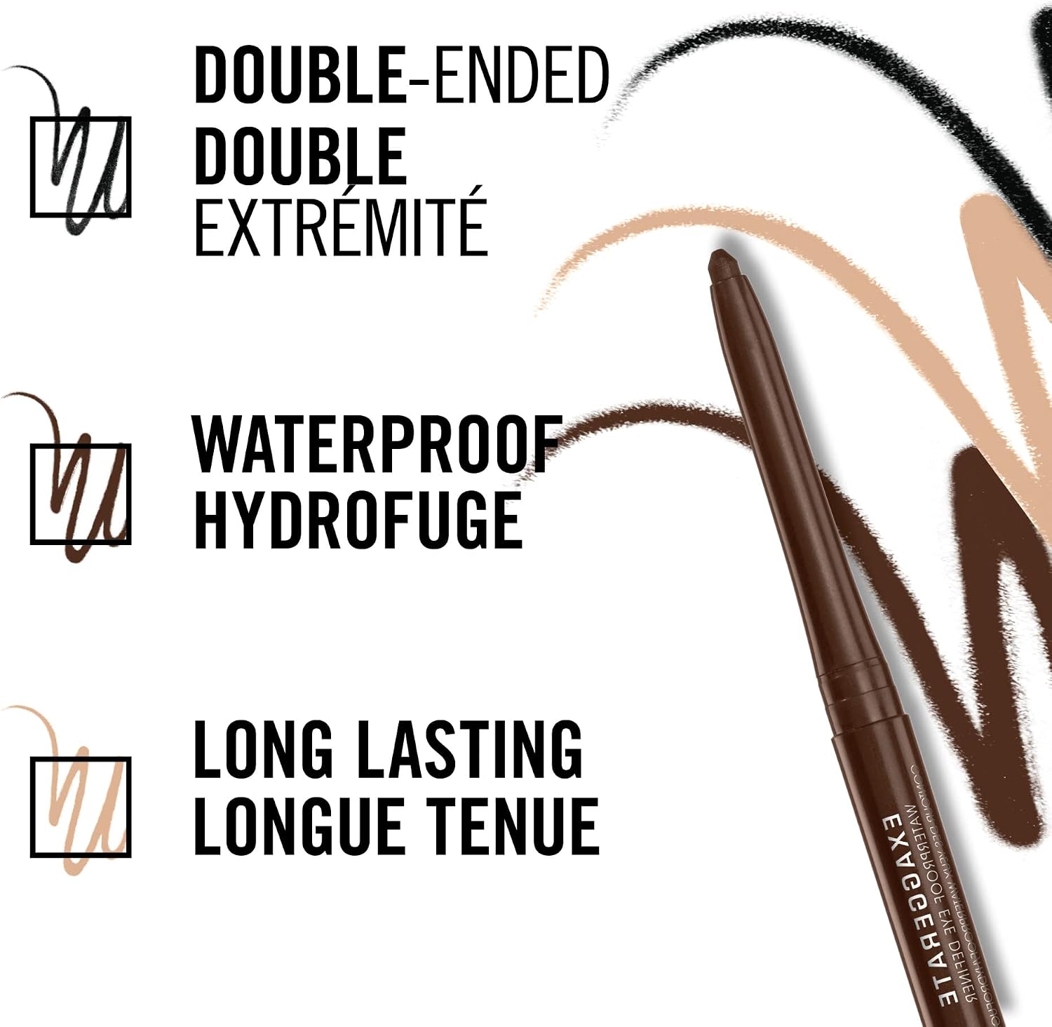 Thumbnail 4 de Rimmel London Exaggerate Waterproof Eye Definer, Black 261 with Smudger & Sharpener