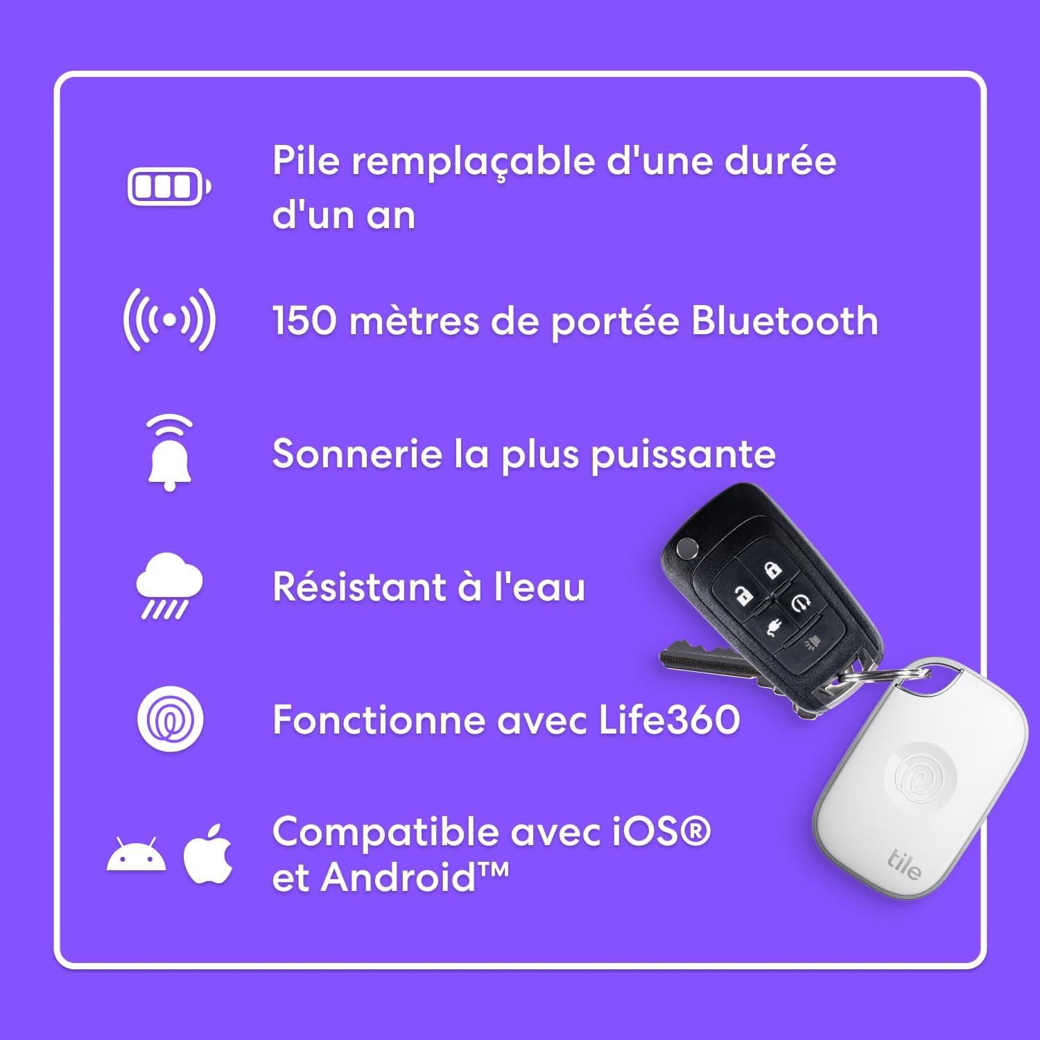 Thumbnail 6 de Tile by Life360 Pro (lot de 2) : tracker Bluetooth puissant pour clés, sacs et objets perdus