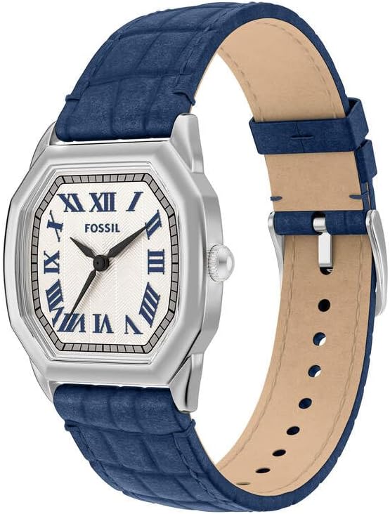 Detalle de FOSSIL Harlow Damen-Uhr mit Quarzwerk und Mineralglas (Edelstahl oder Lederarmband)