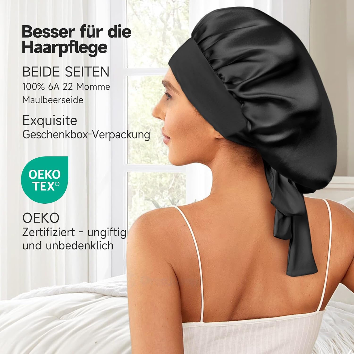 Detalle 2 de Umisleep 22 Momme Schlafmütze aus Seide